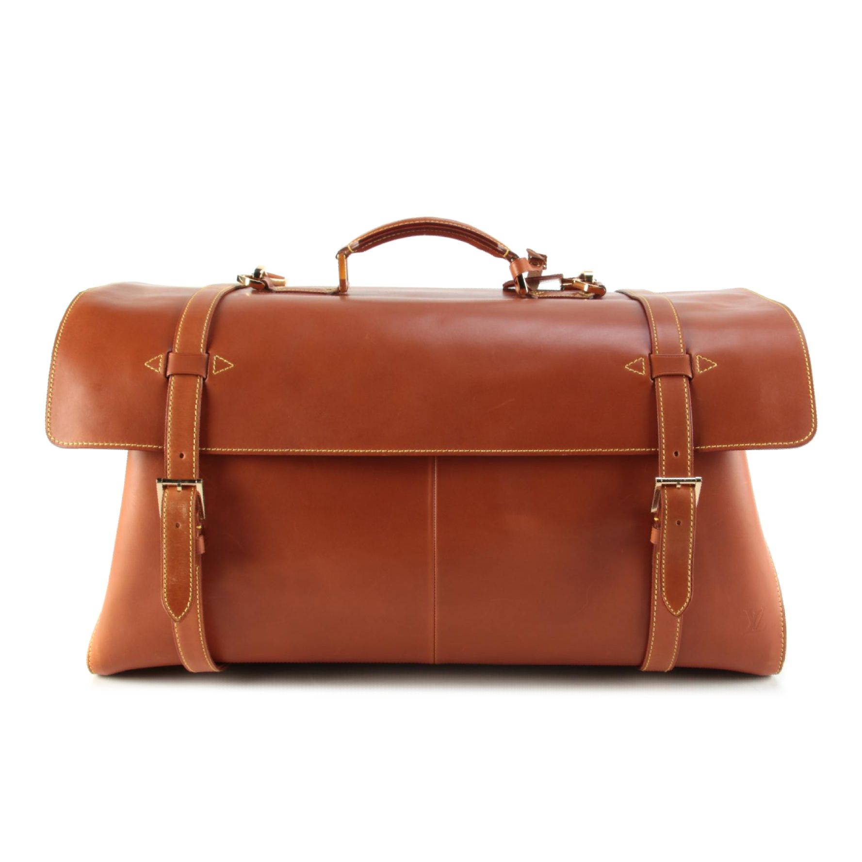 Louis Vuitton Nubie Weekender Bag in Contrast Stitched Brown Nomade Leather