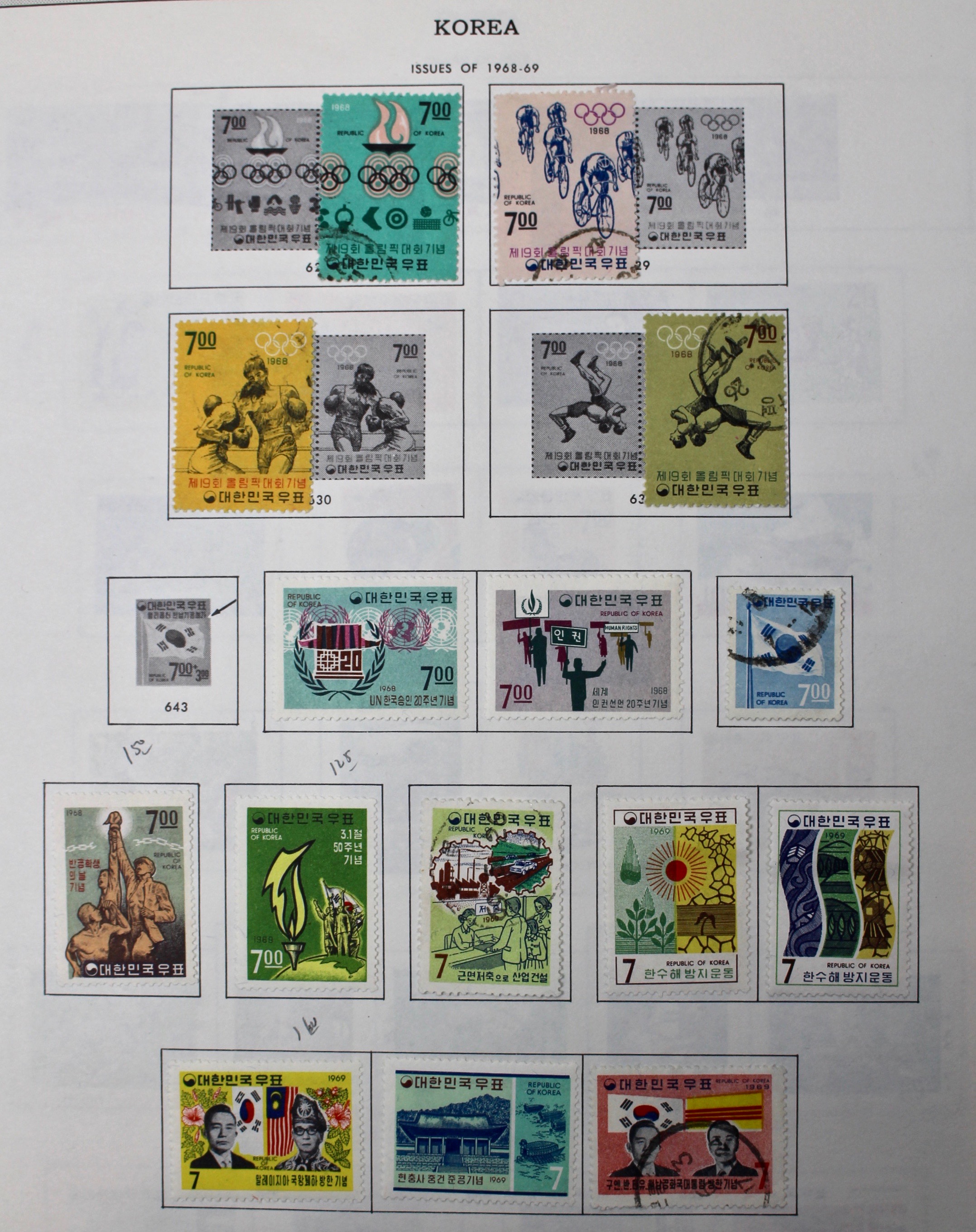 Korean Postage Stamp Collection, 1884 to 1987
