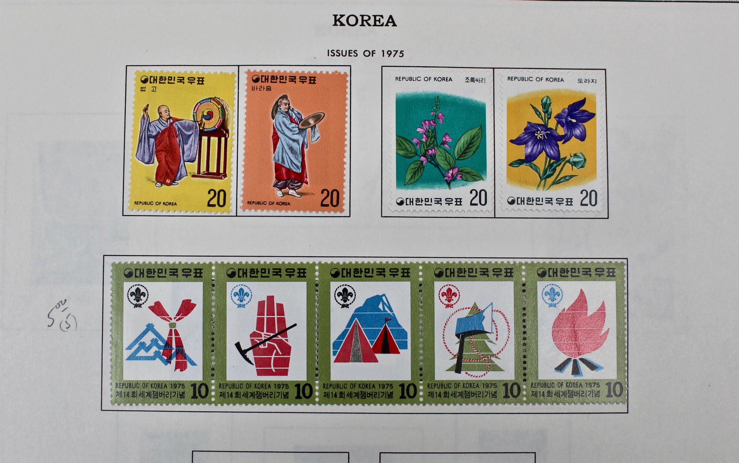 Korean Postage Stamp Collection, 1884 to 1987