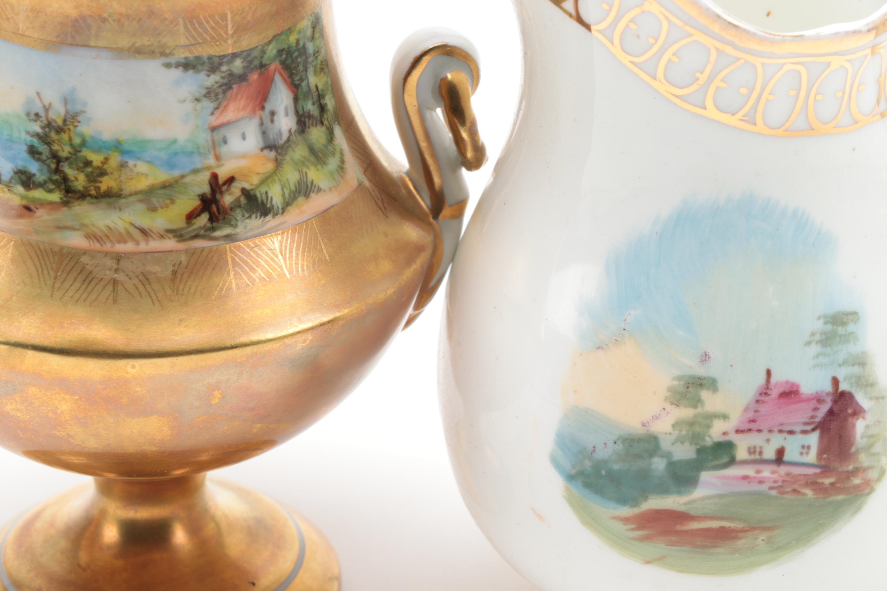 Carl Thieme Postchapple Urn and Other Continental Porcelain, Antique