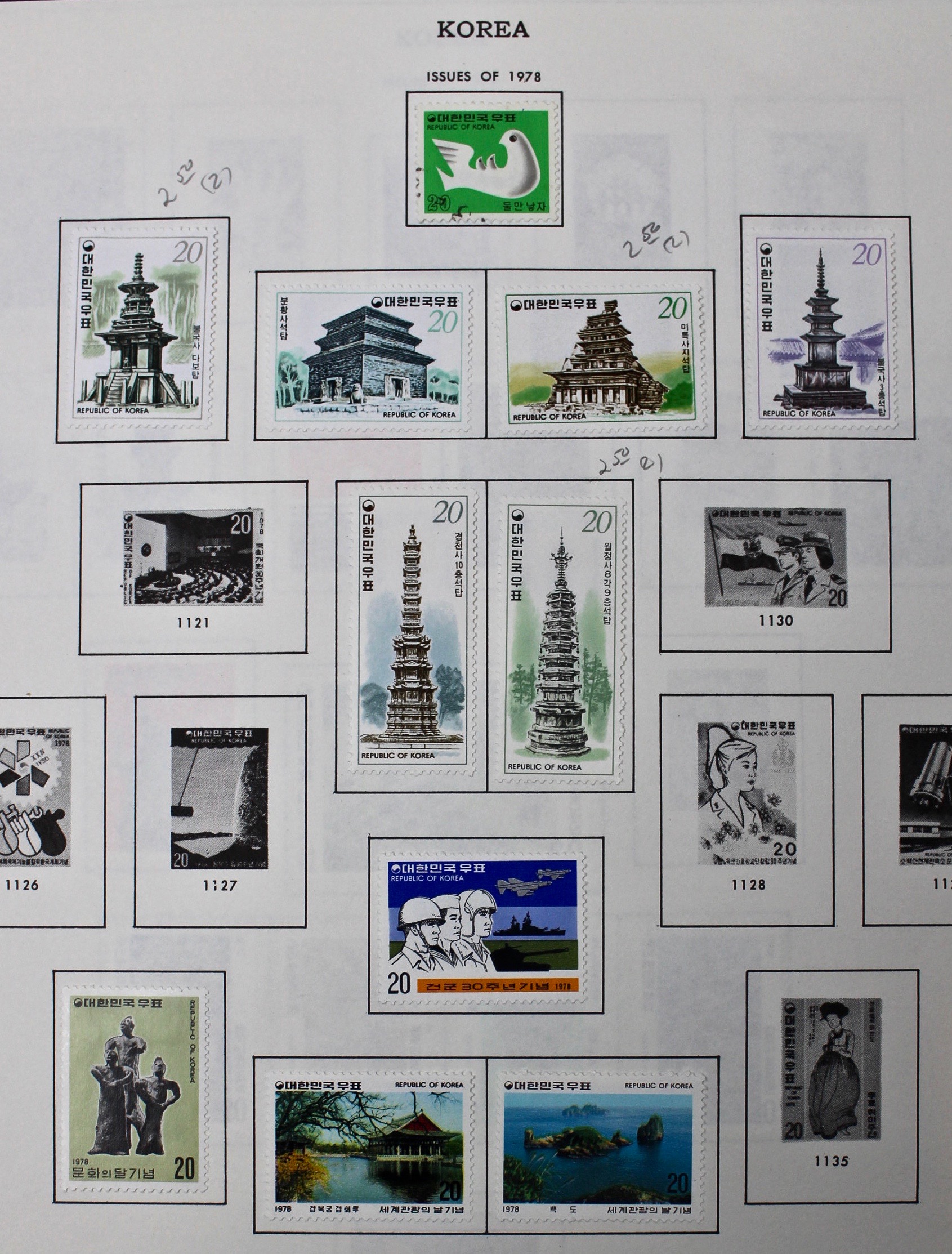 Korean Postage Stamp Collection, 1884 to 1987