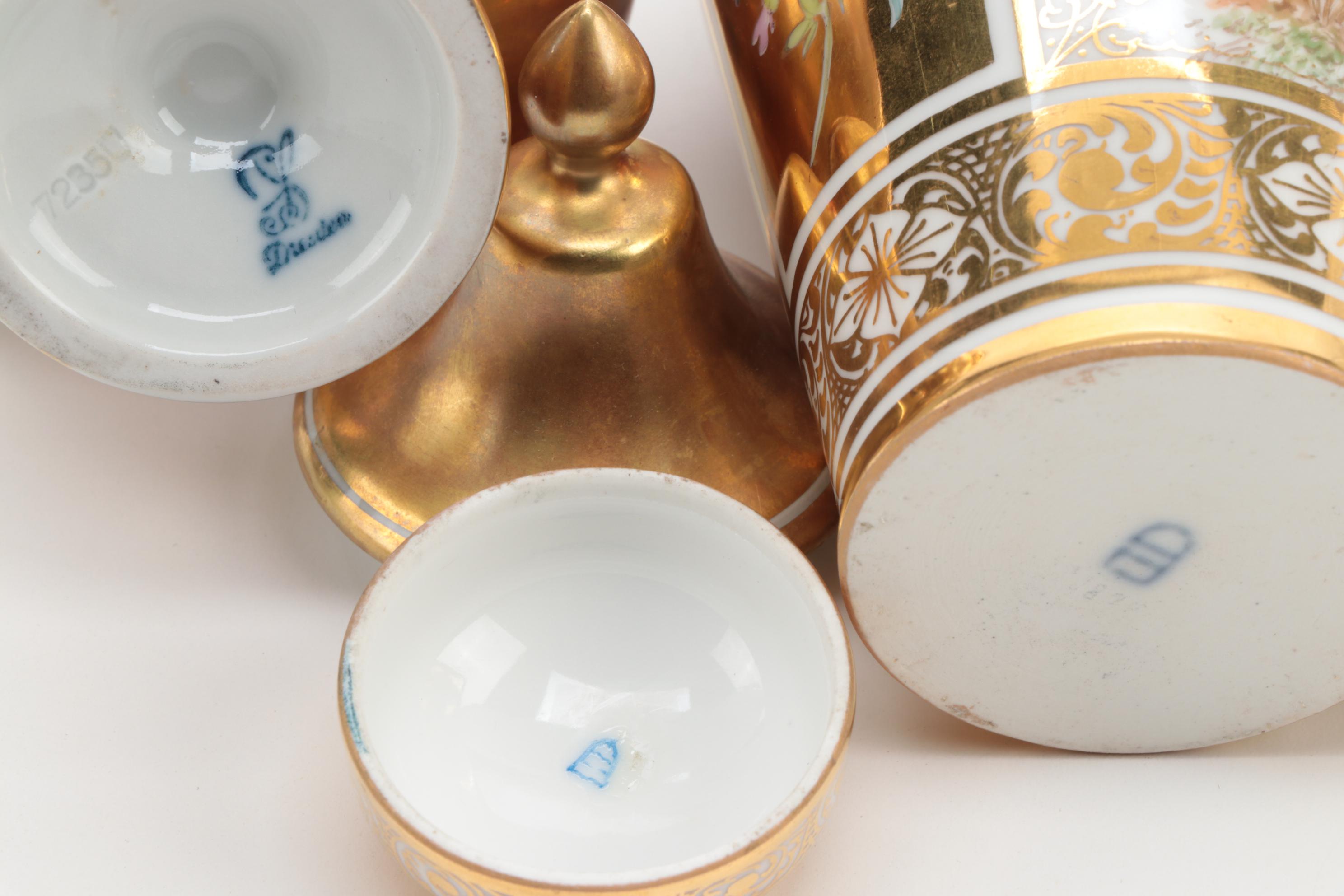 Carl Thieme Postchapple Urn and Other Continental Porcelain, Antique