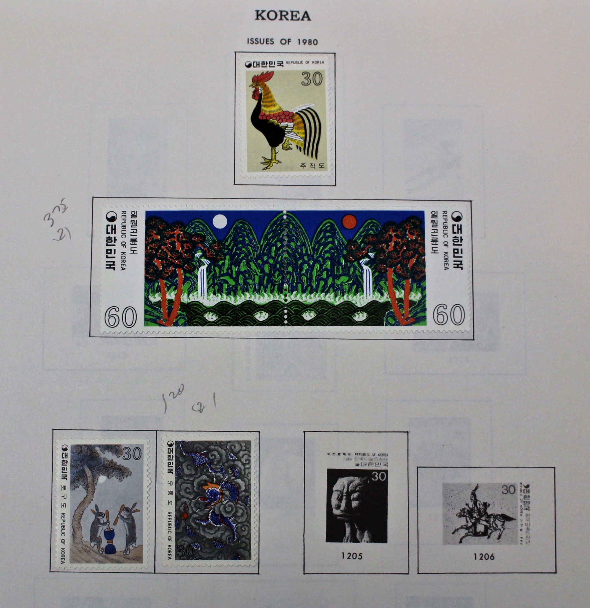 Korean Postage Stamp Collection, 1884 to 1987