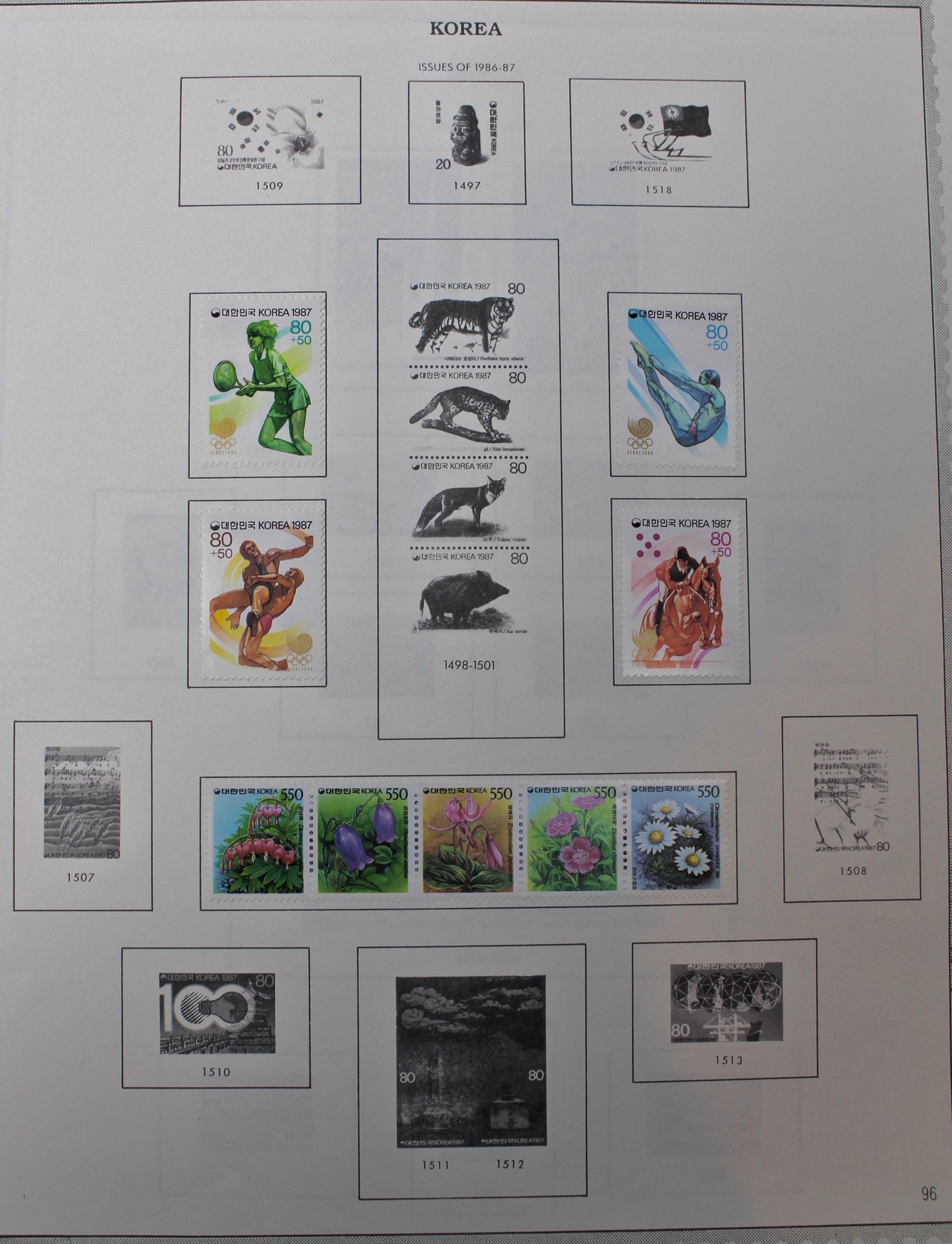 Korean Postage Stamp Collection, 1884 to 1987