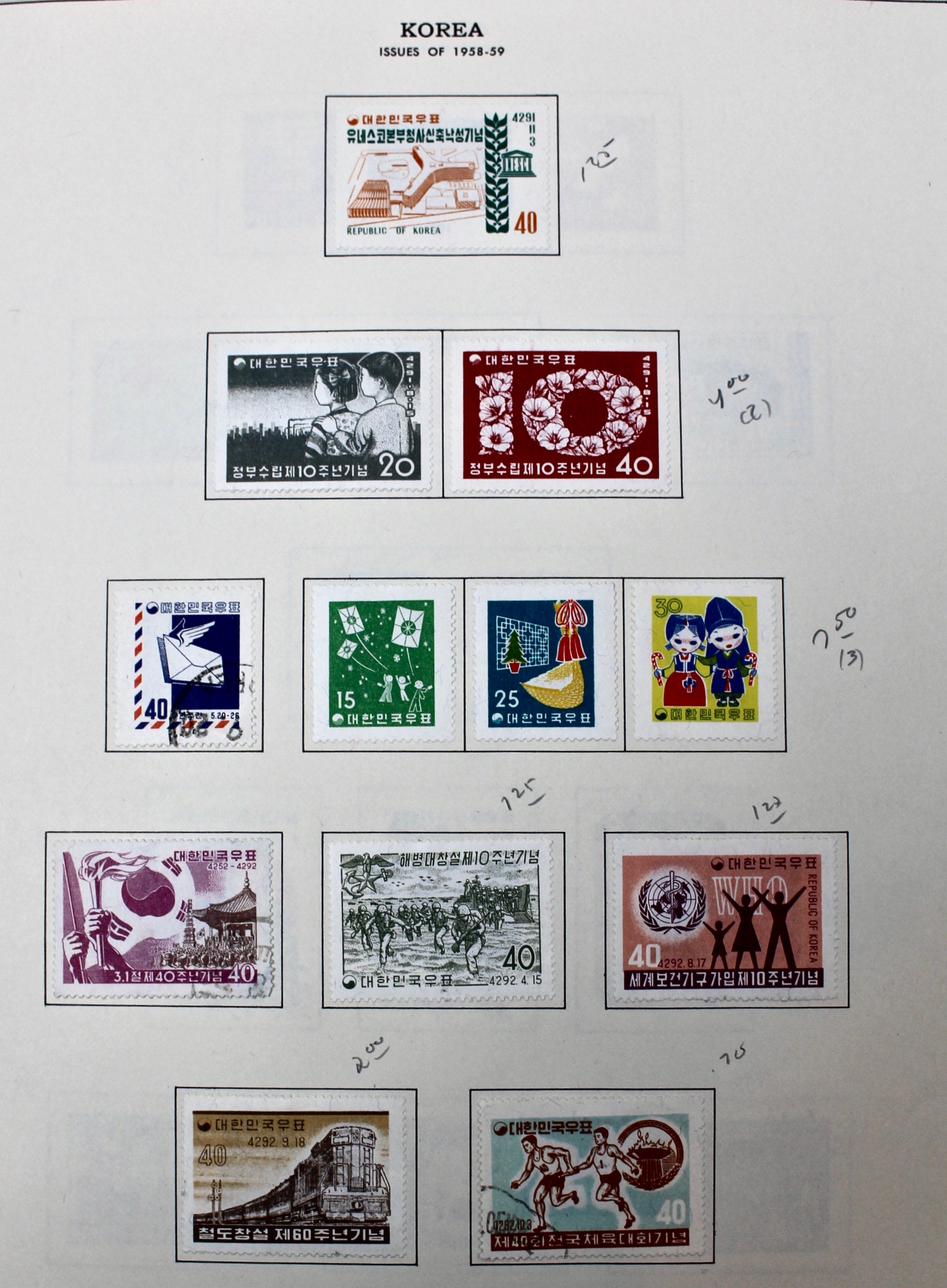 Korean Postage Stamp Collection, 1884 to 1987