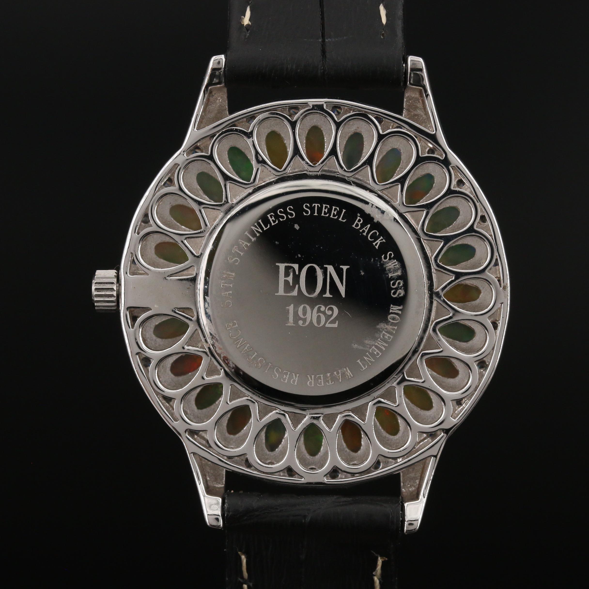 Eon 1962 Sterling Silver Opal and Topaz Quartz Watch