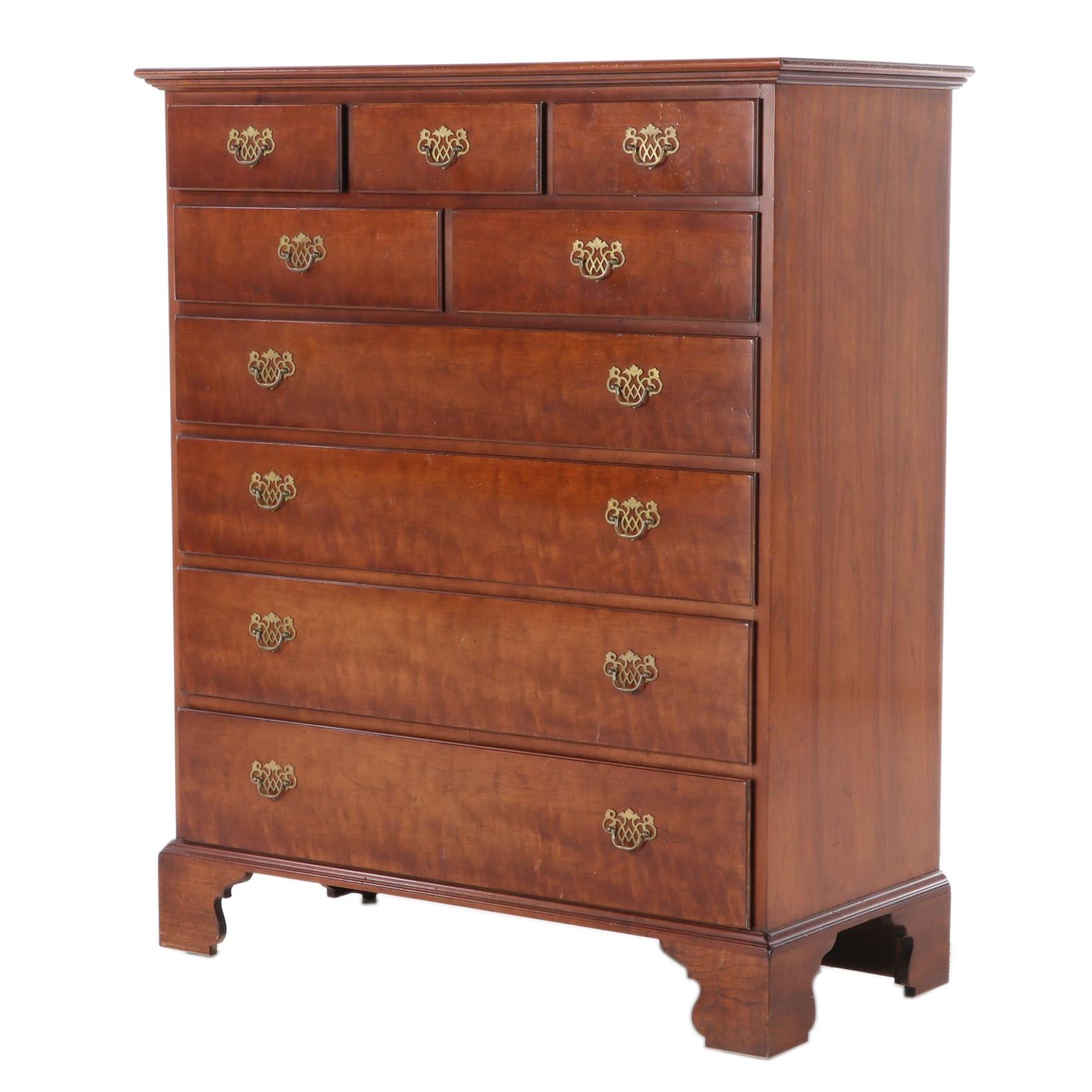 Wright Table Company Chippendale Style Cherrywood Nine-Drawer Chest
