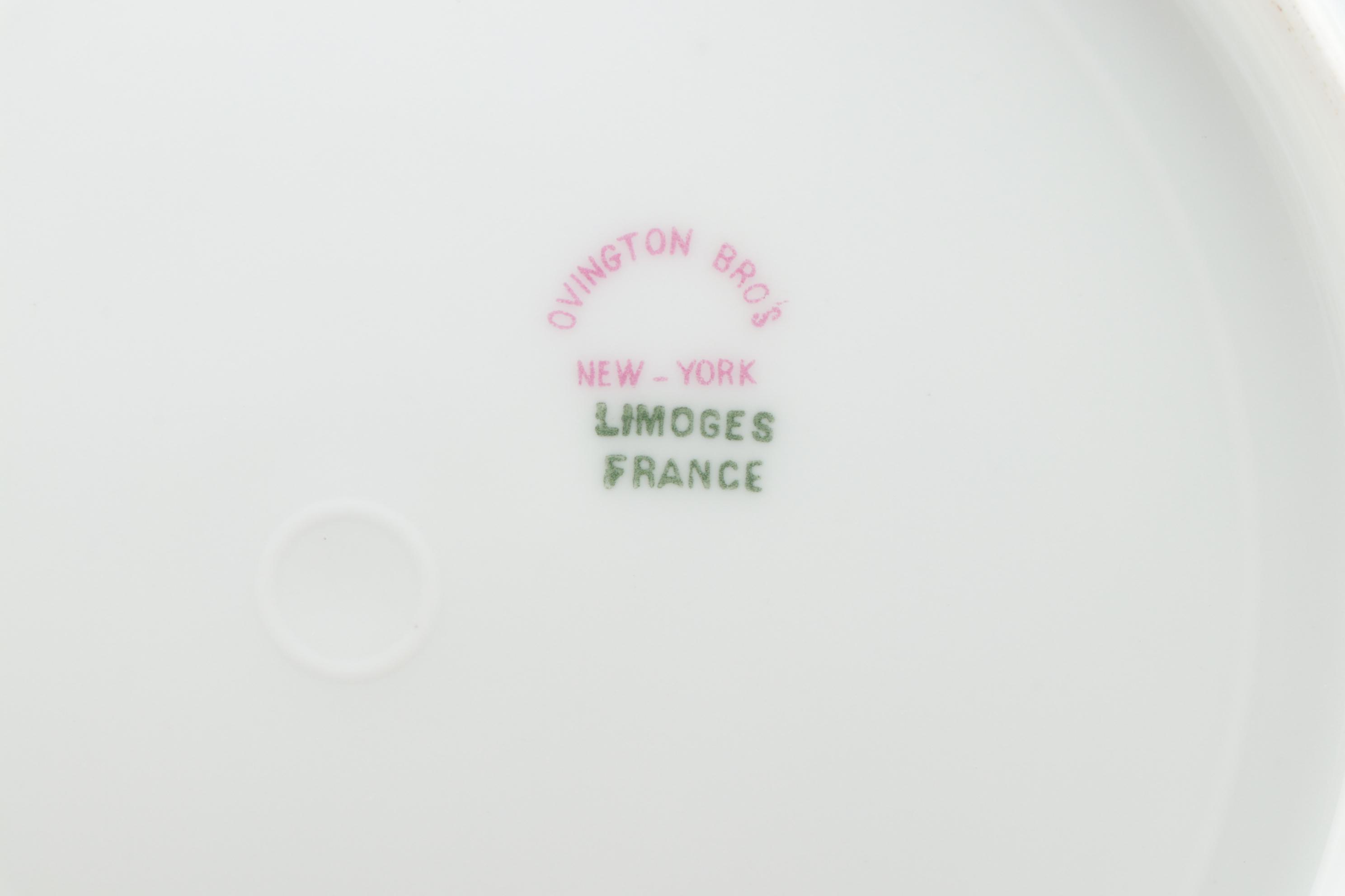 Limoges Porcelain  Gilt Leaf Swag Coffee and Dessert Service, Antique