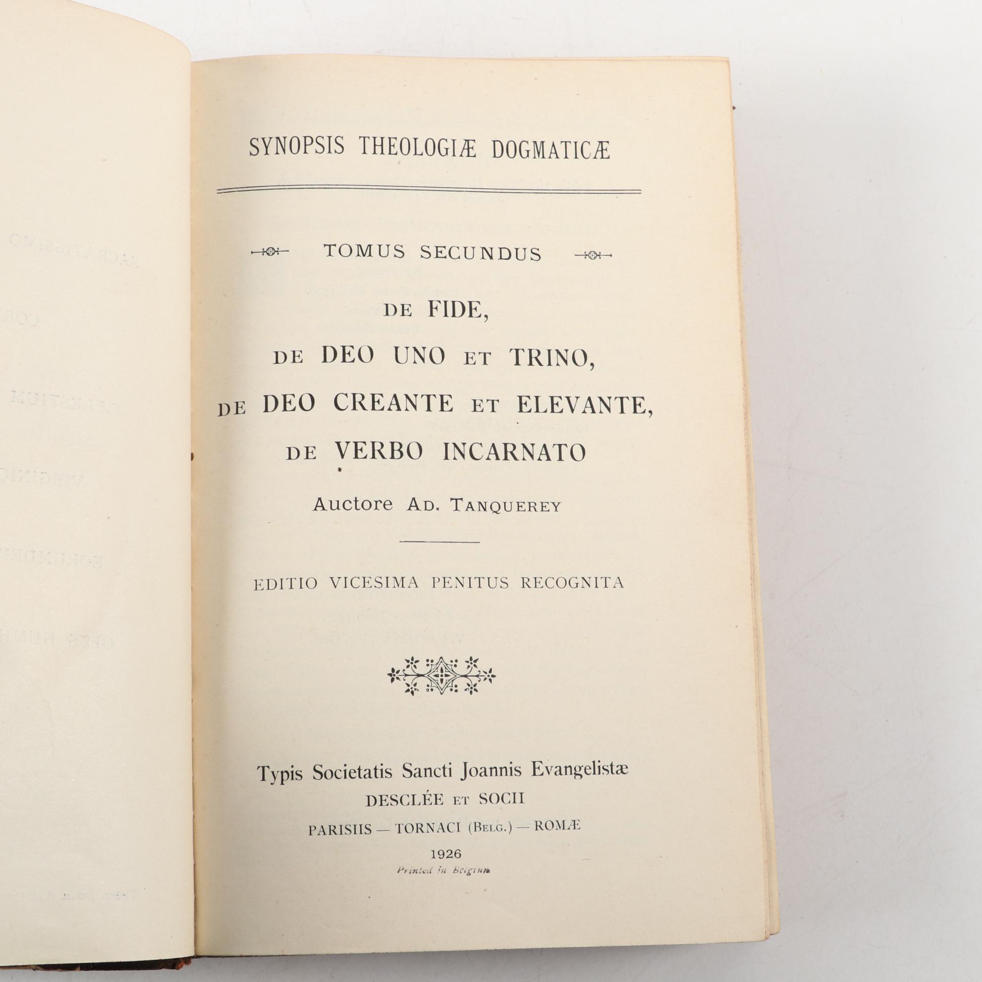 "Synopsis Theologiæ Dogmaticæ Fundamentalis" Vol. I and II by Thomas Aquinas