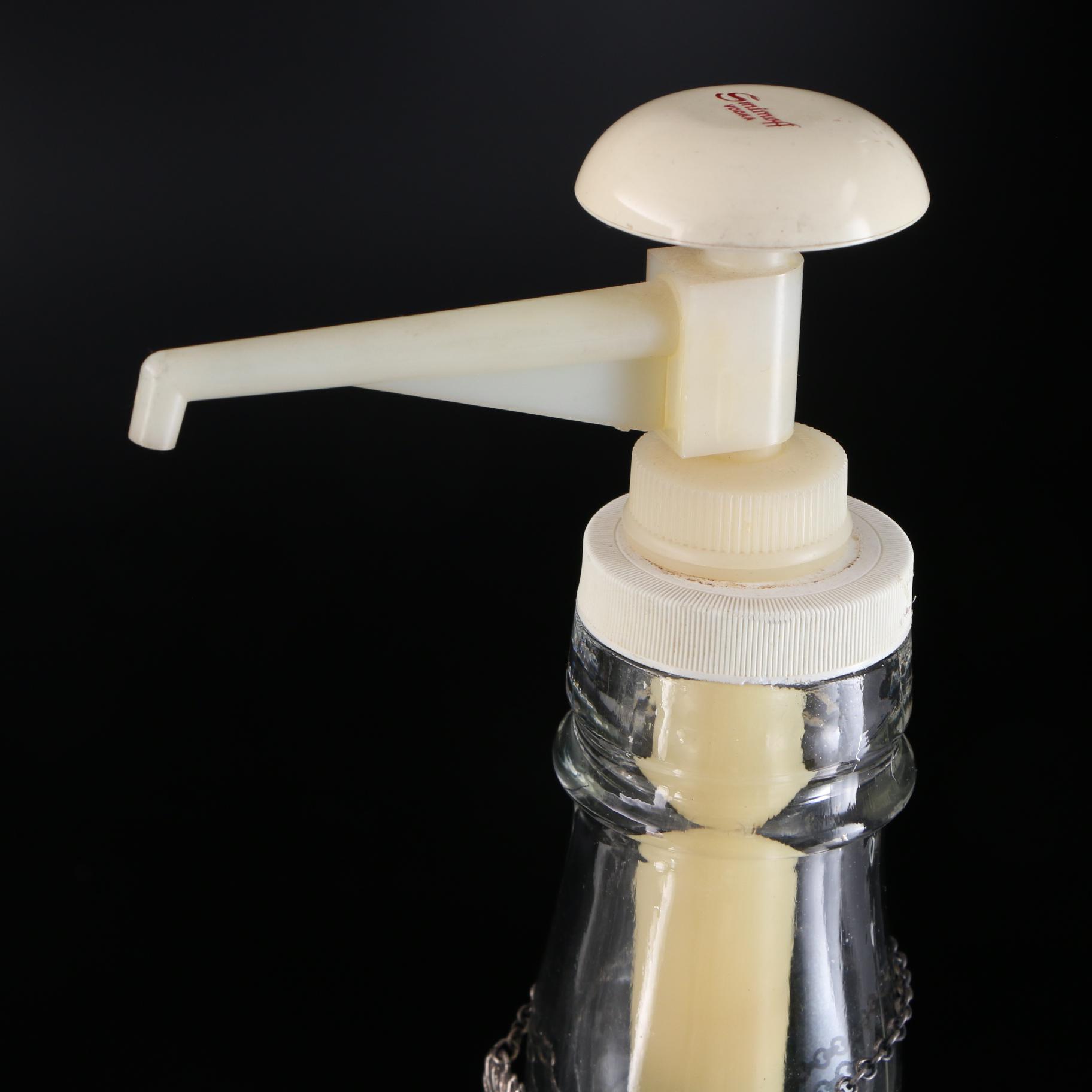 St. Pierre Smirnoff Vodka Dispensers with Silver Plate Liquor Tags