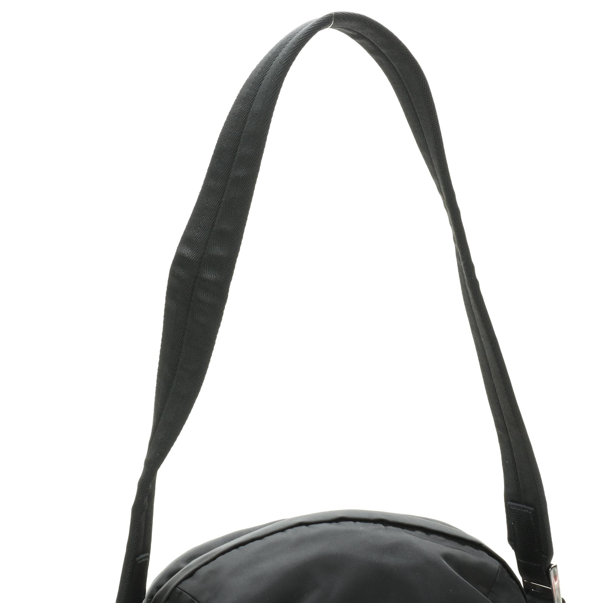 Prada Small Technical Zip Messenger Bag in Black Tessuto Nylon