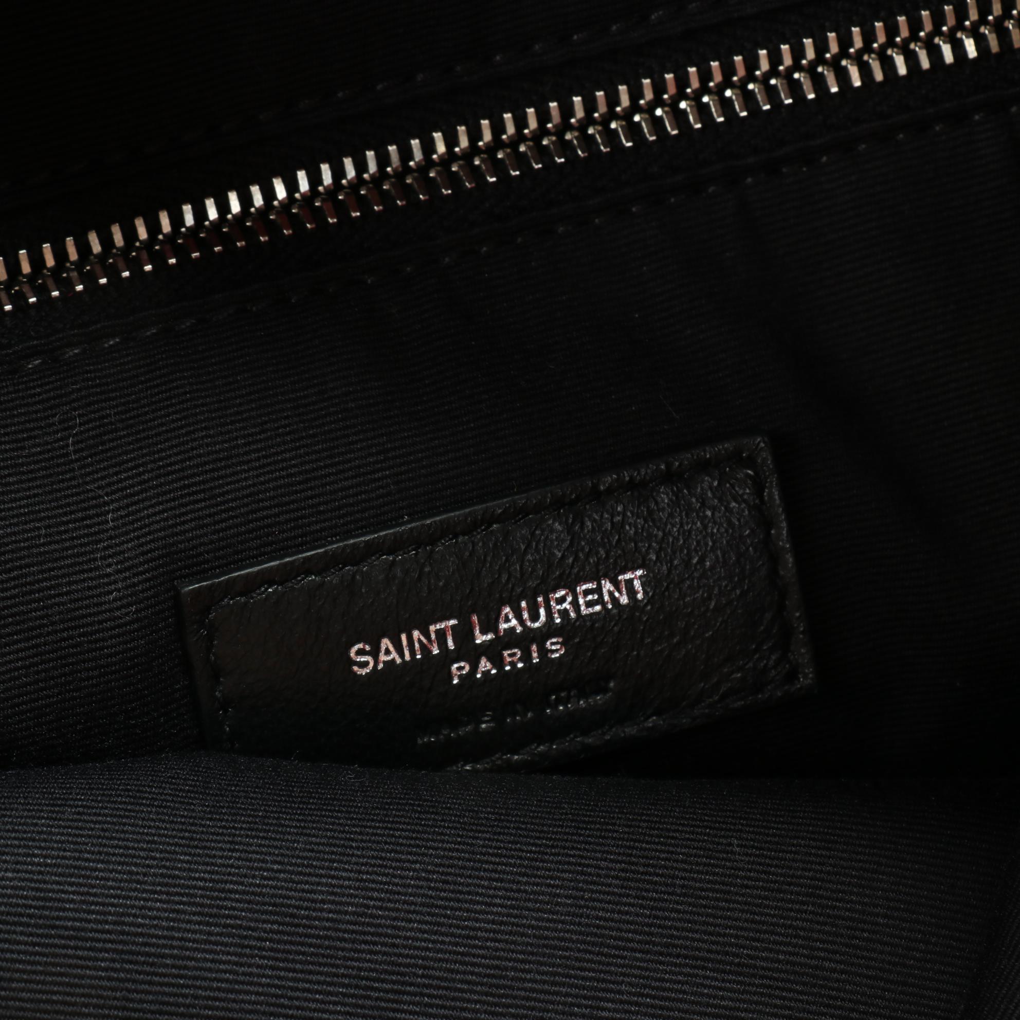 Saint Laurent Teddy Bucket Bag in Red Embellished Leather