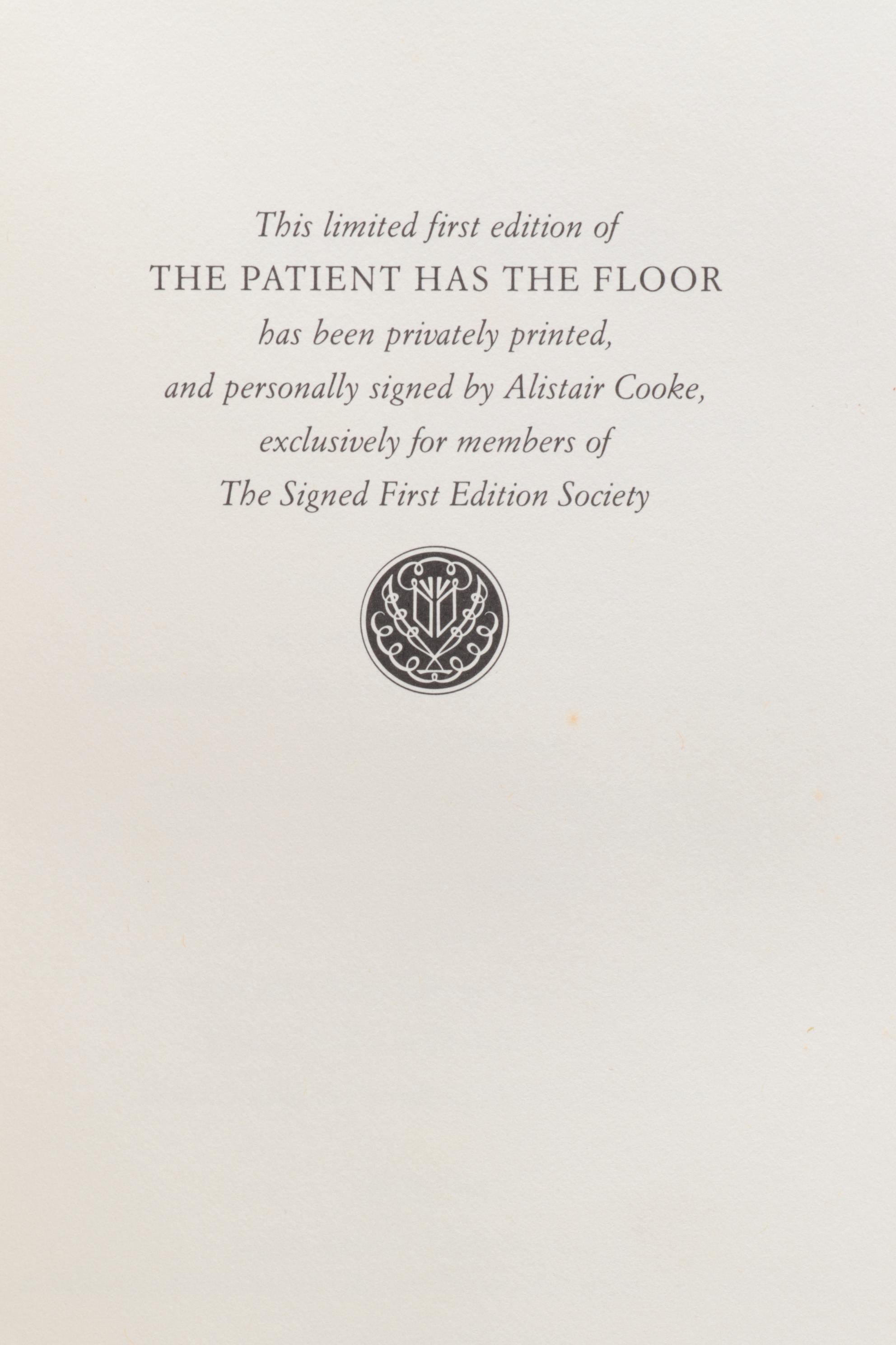 "The Patient has the Floor" Signed First Edition and More Leather Bound Books
