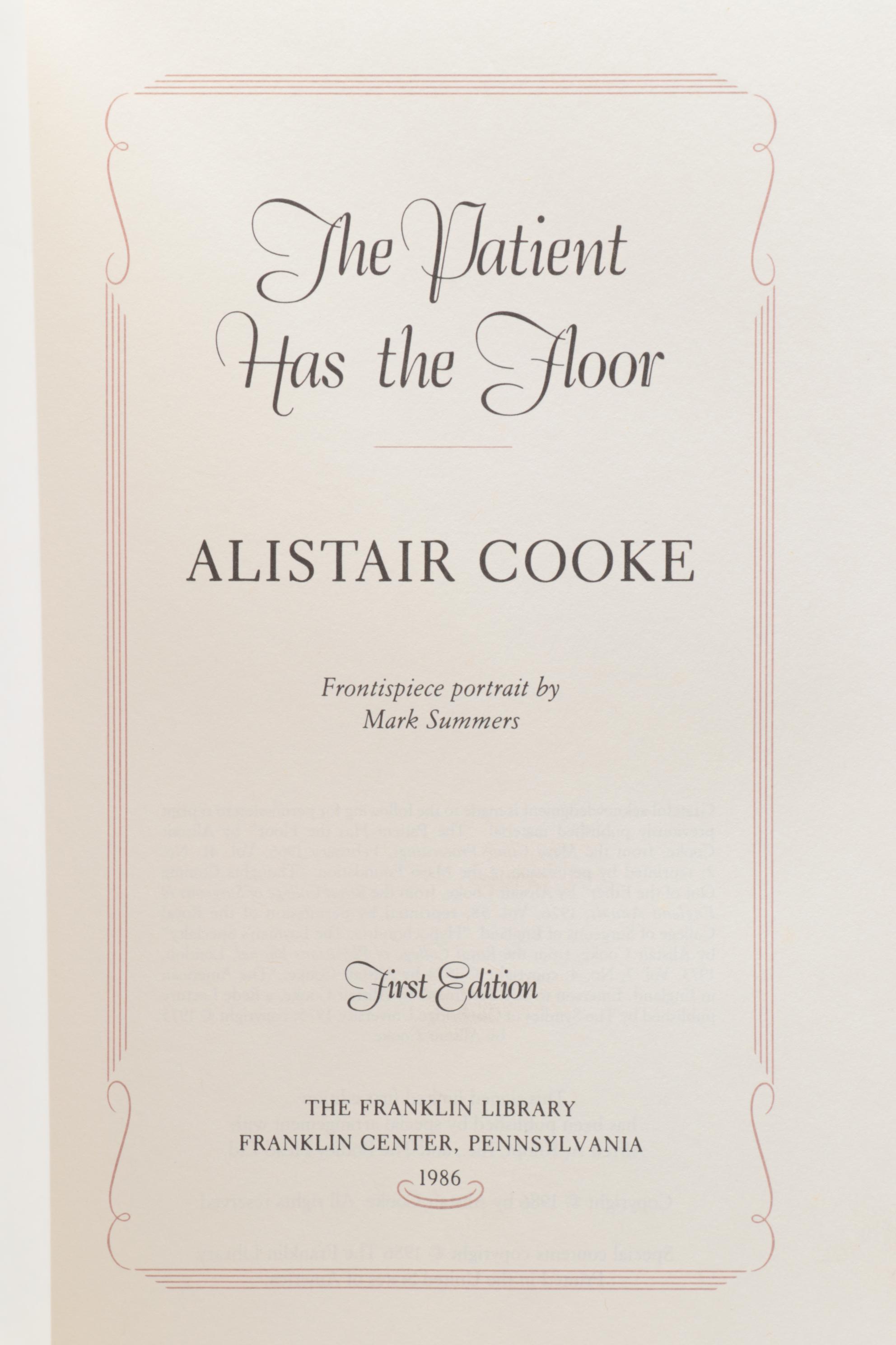 "The Patient has the Floor" Signed First Edition and More Leather Bound Books