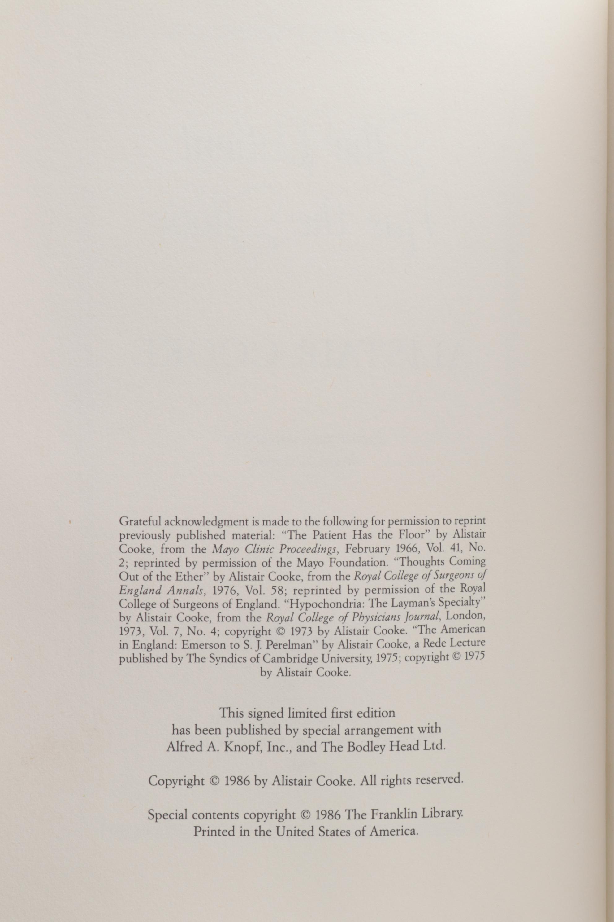 "The Patient has the Floor" Signed First Edition and More Leather Bound Books