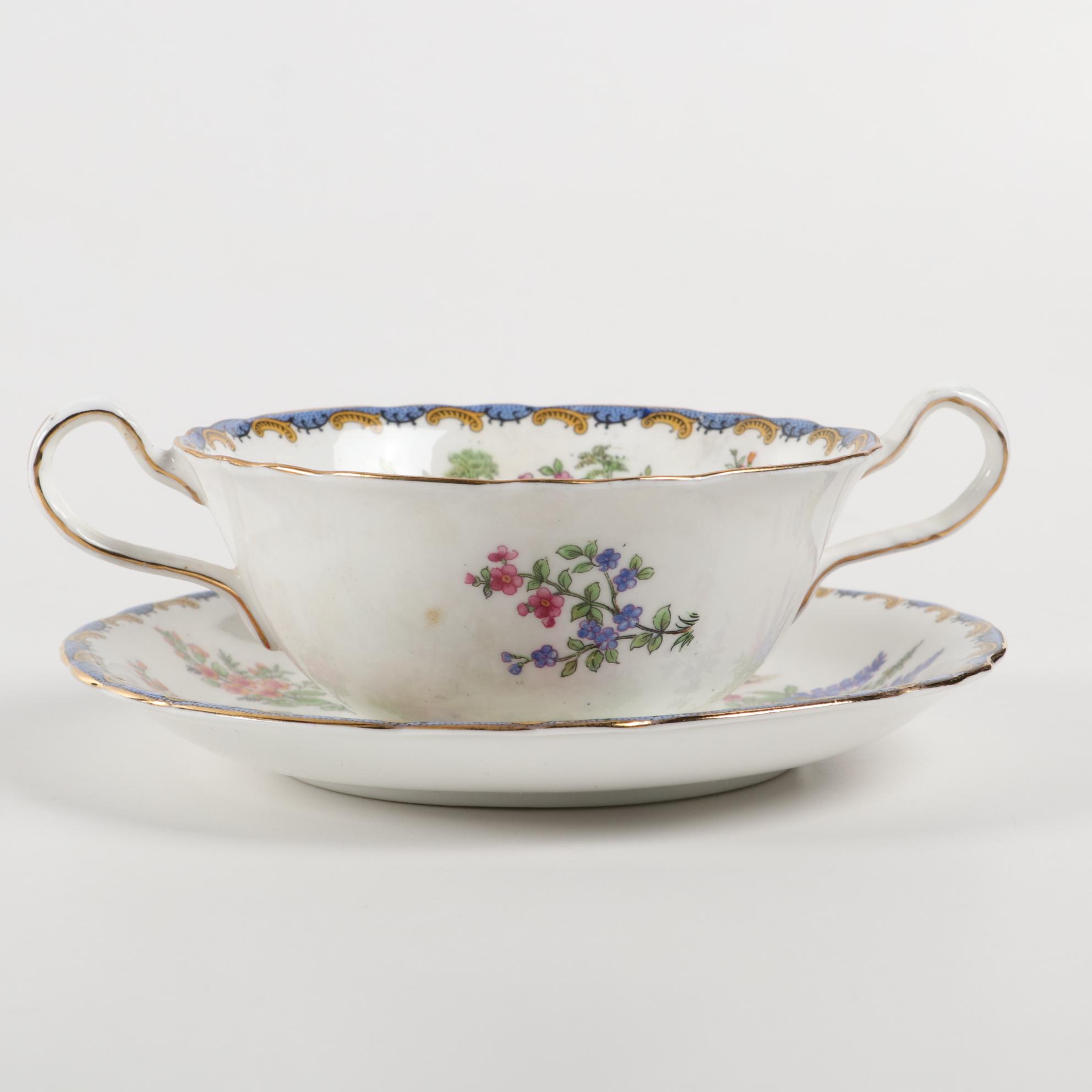 Aynsley "Garden Gate" Porcelain Dinnerware, Mid to Late 20th C.