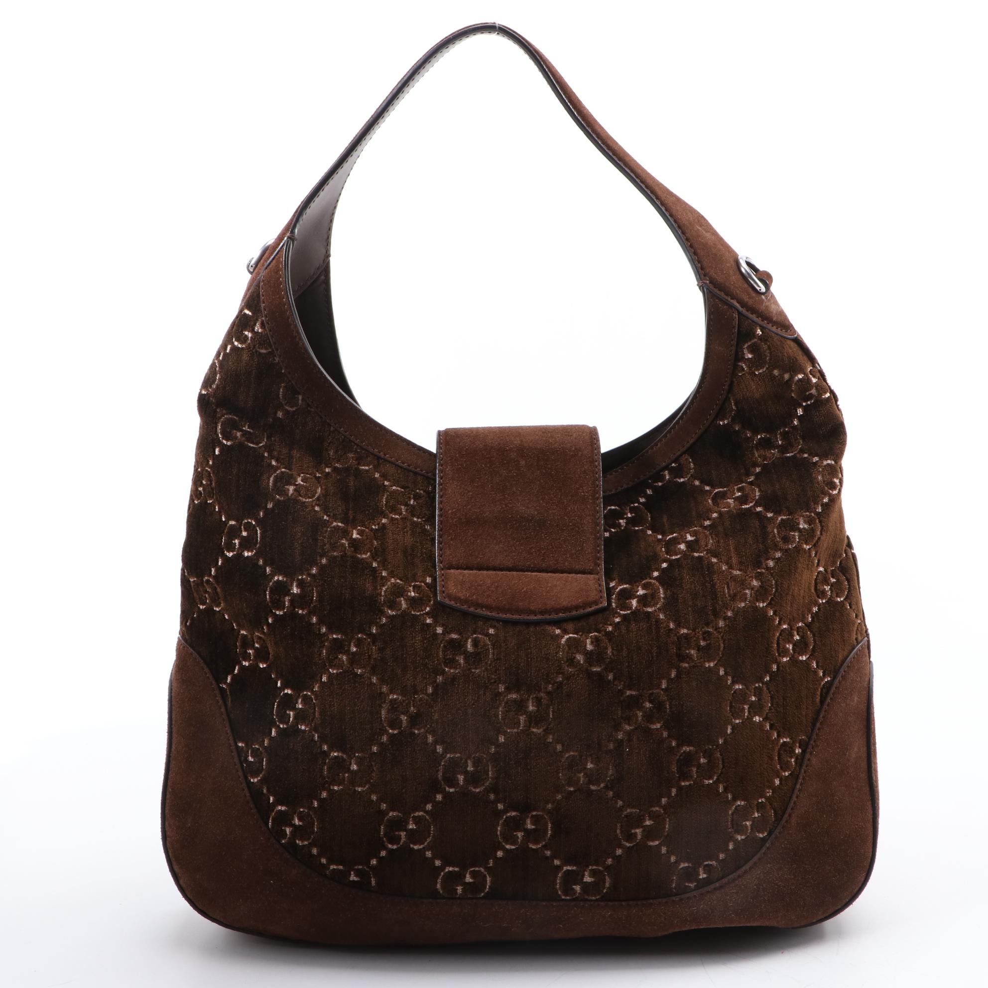 Gucci Small Dionysus Hobo bag in Brown GG Velvet and Suede