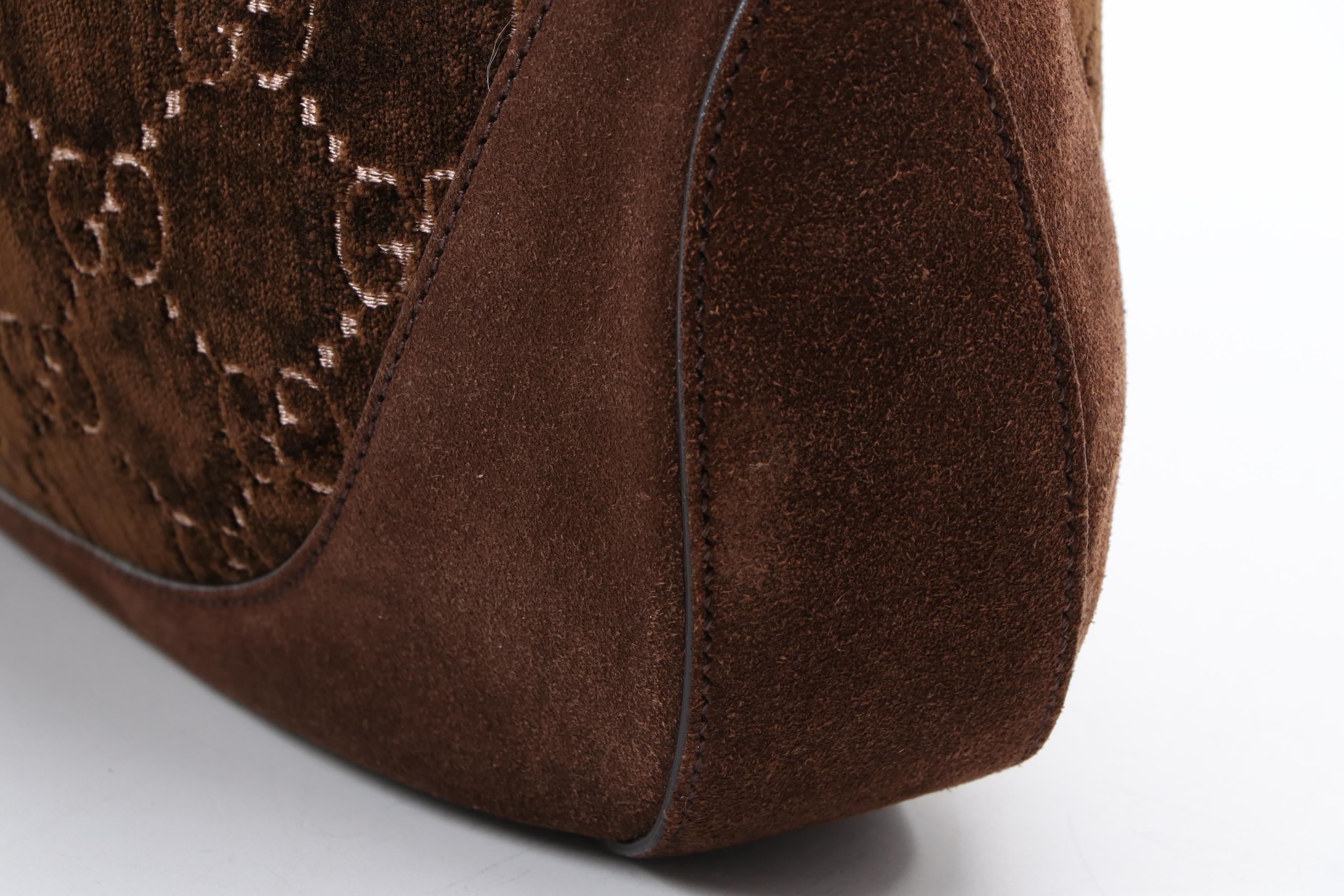 Gucci Small Dionysus Hobo bag in Brown GG Velvet and Suede