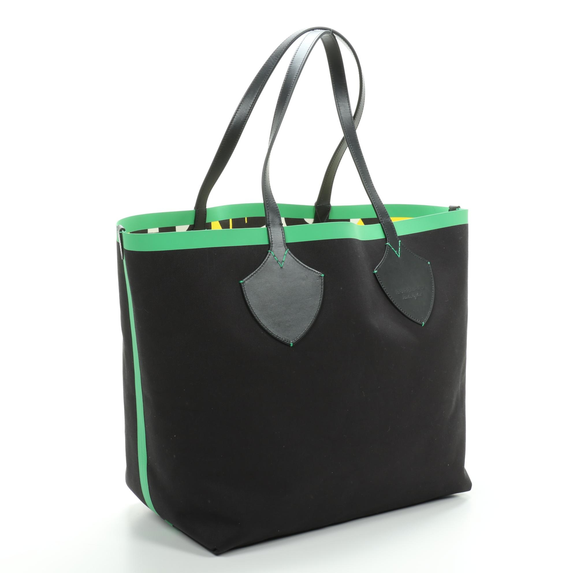 Burberry Large Reversible Tote in Giant Graffiti Printed Canvas