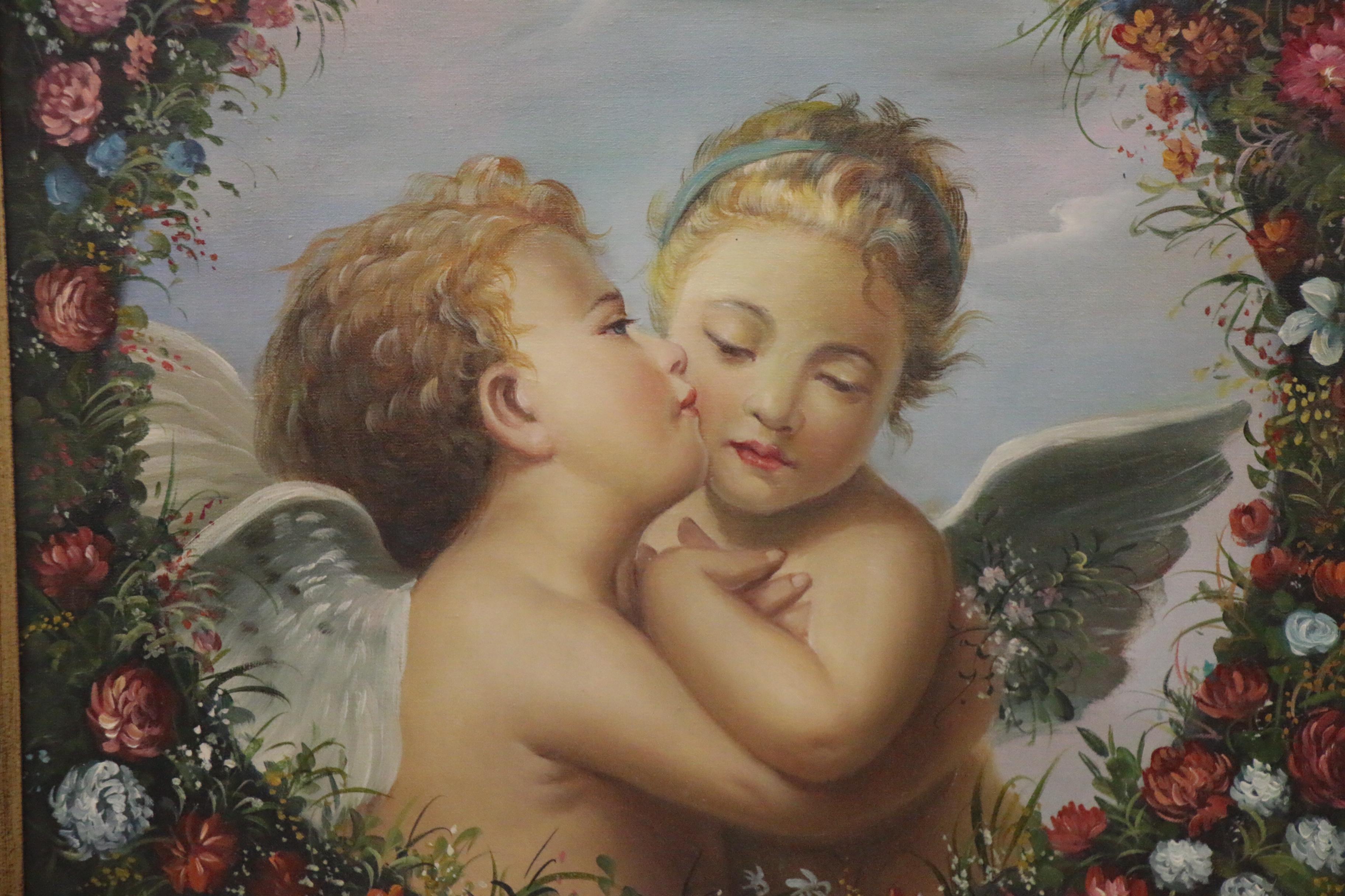Oil Painting after William Adolphe Bouguereau "L'Amour et Psyché, Enfants"