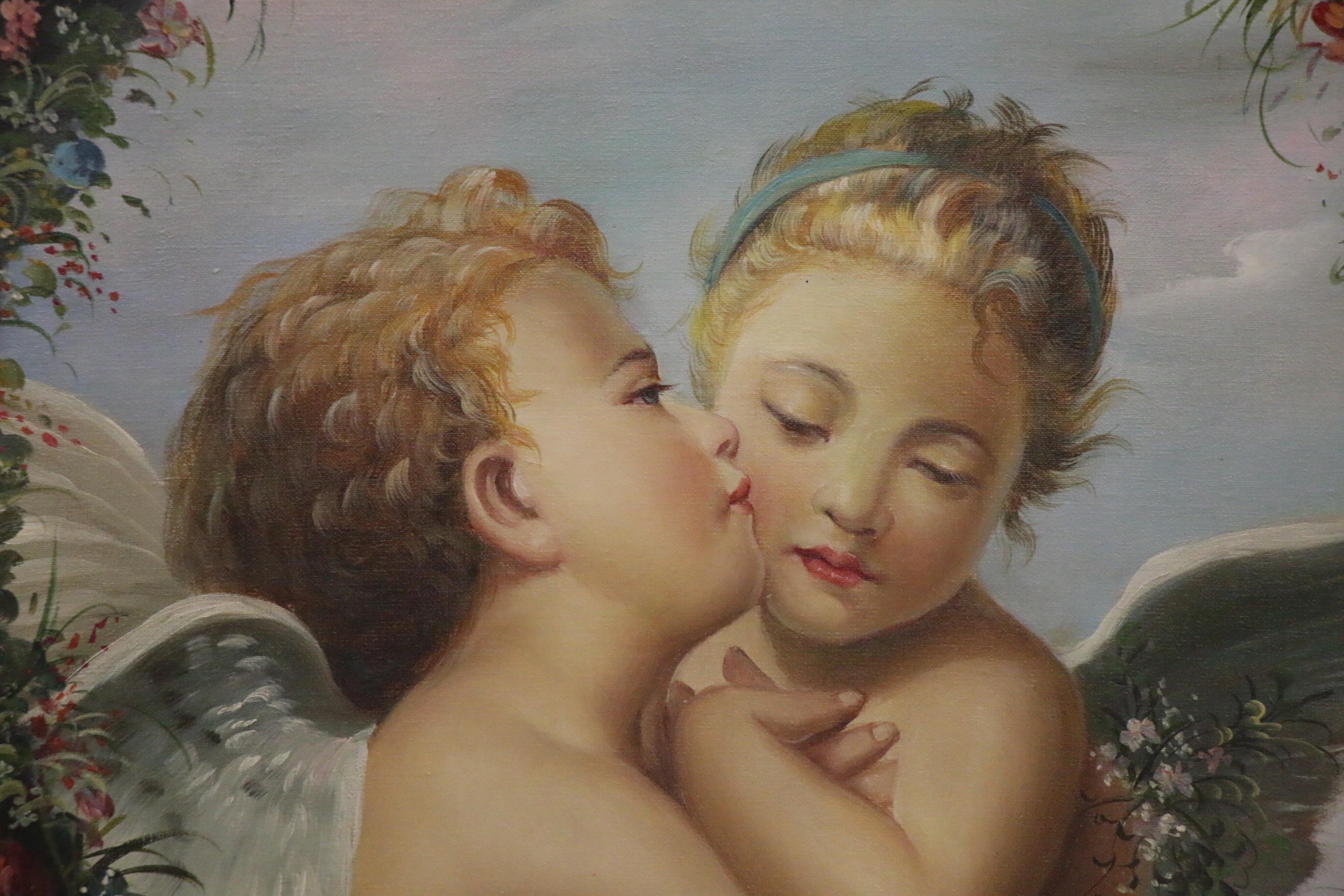 Oil Painting after William Adolphe Bouguereau "L'Amour et Psyché, Enfants"