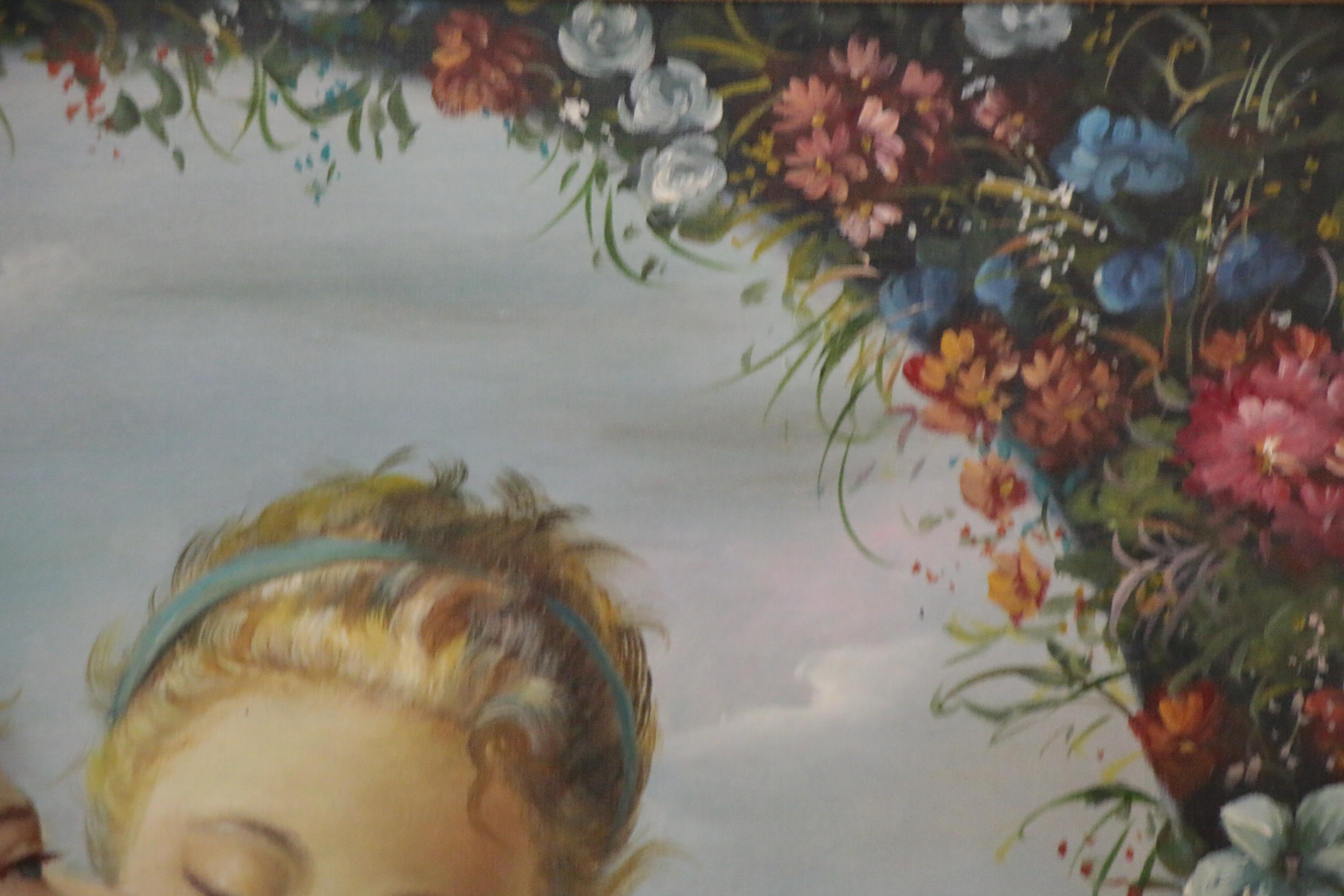 Oil Painting after William Adolphe Bouguereau "L'Amour et Psyché, Enfants"