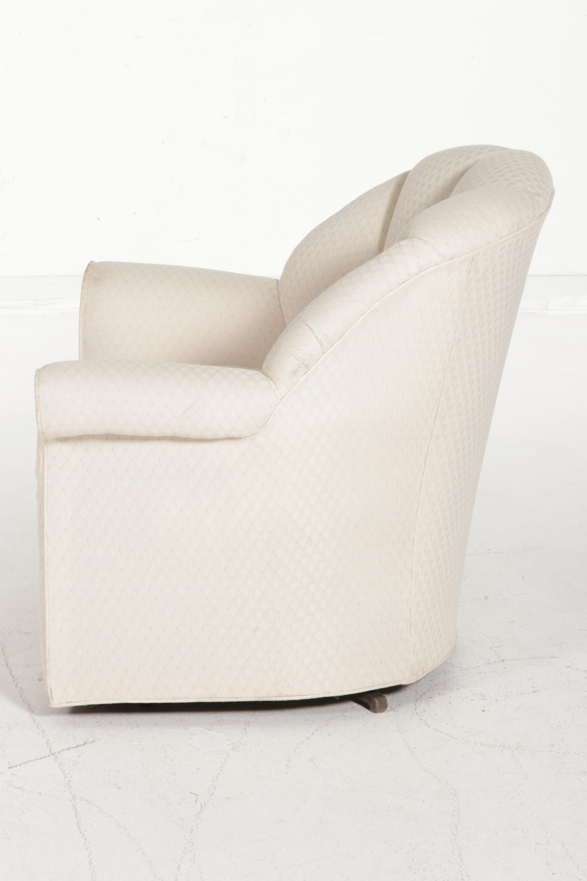 Paul Robert for Sofa Express Art Deco Style Upholstered Swivel Chair