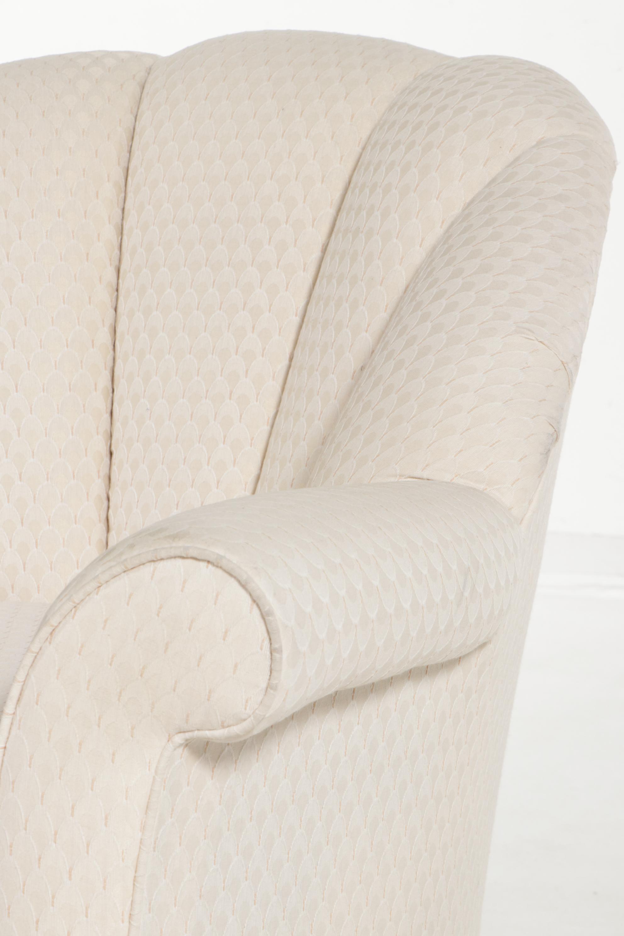 Paul Robert for Sofa Express Art Deco Style Upholstered Swivel Chair