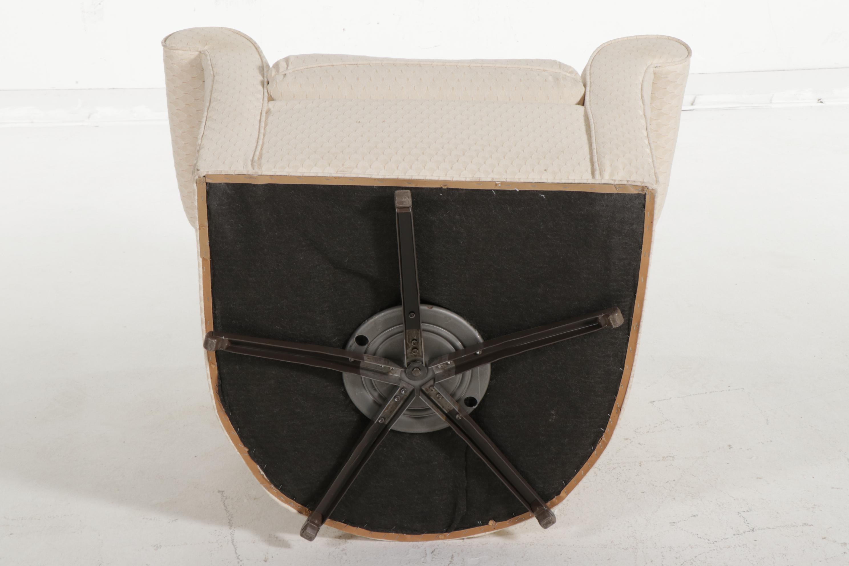 Paul Robert for Sofa Express Art Deco Style Upholstered Swivel Chair