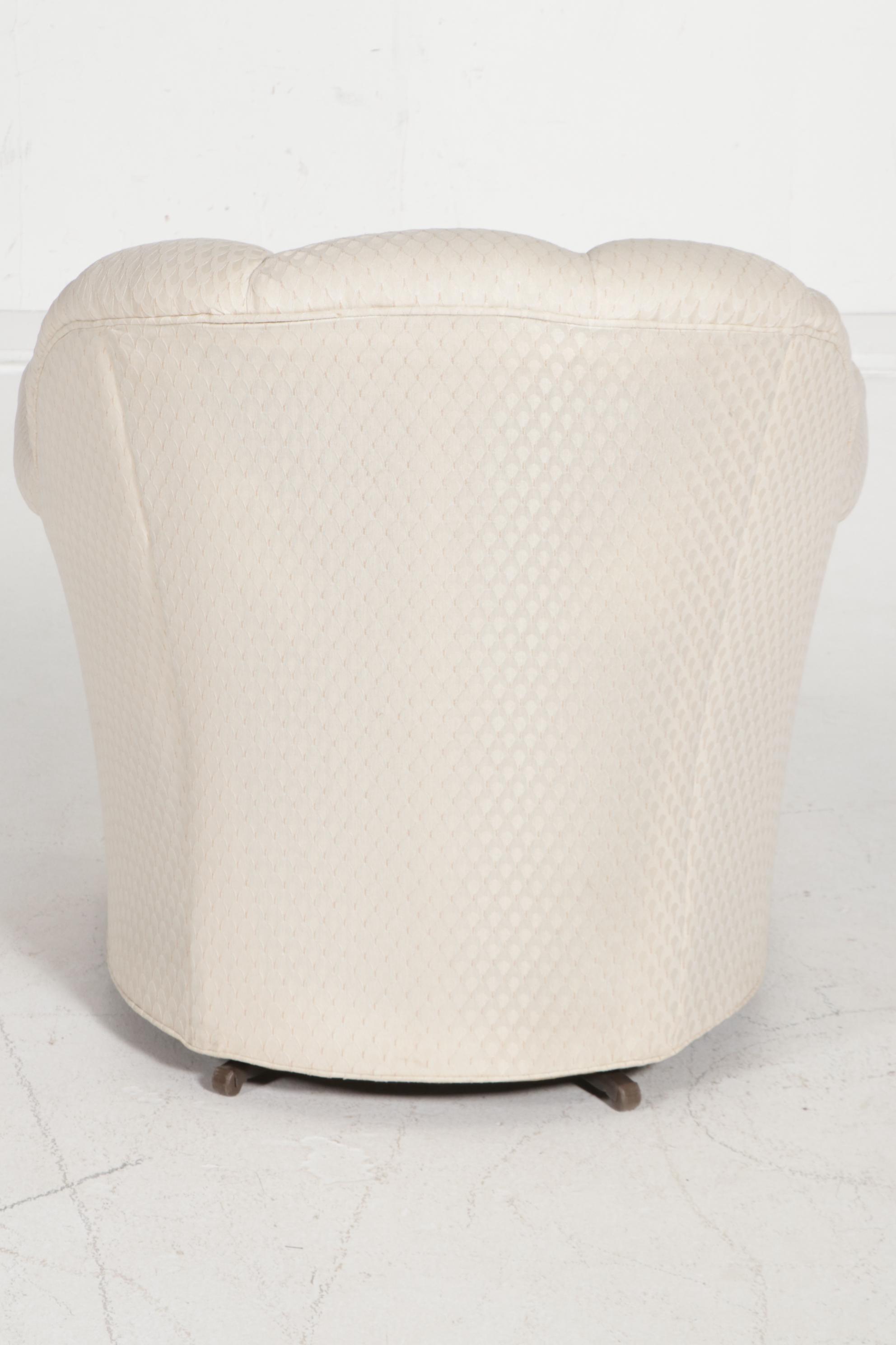 Paul Robert for Sofa Express Art Deco Style Upholstered Swivel Chair