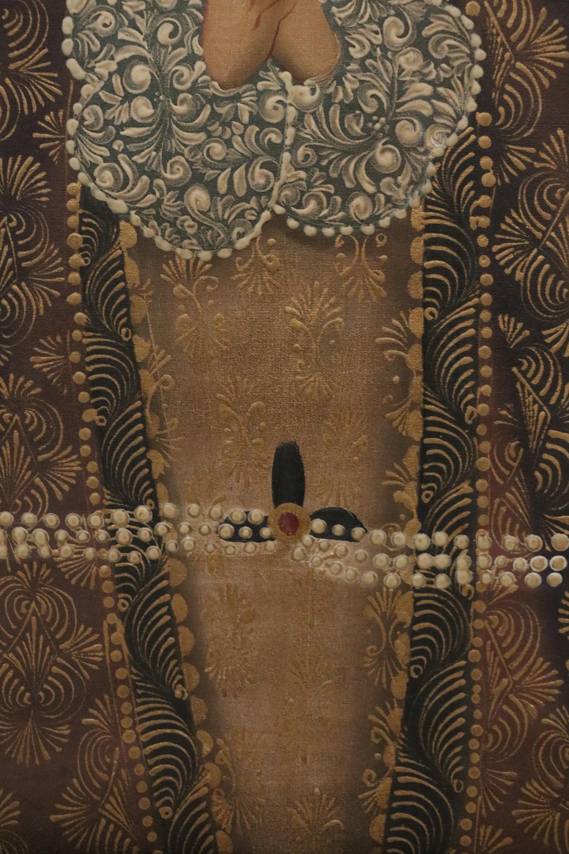 Cuzco School Style Oil Painting "Our Lady of Pomata," 20th Century