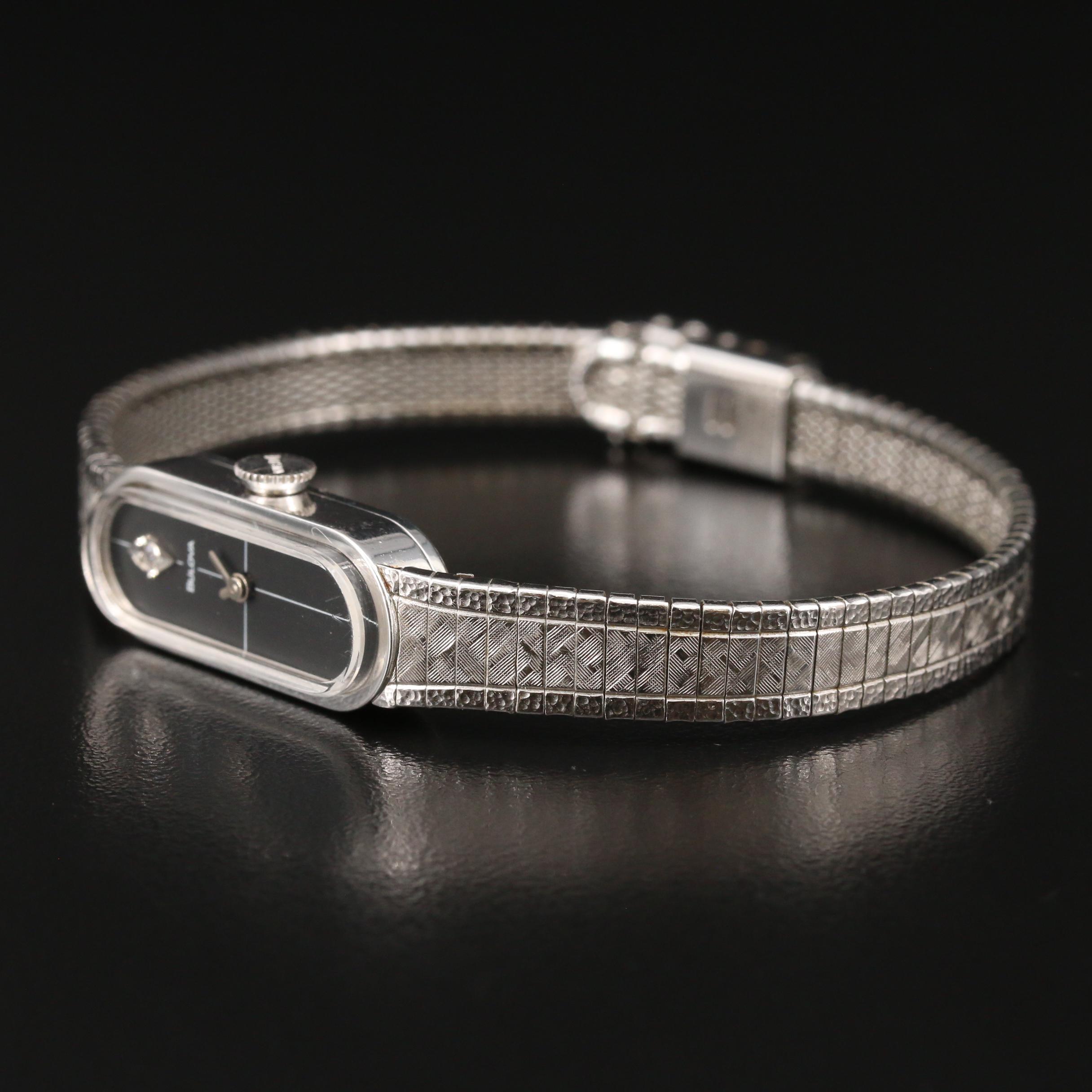 1975 Bulova Dior Boutique Collection 10K Gold Plate and Diamond Watch