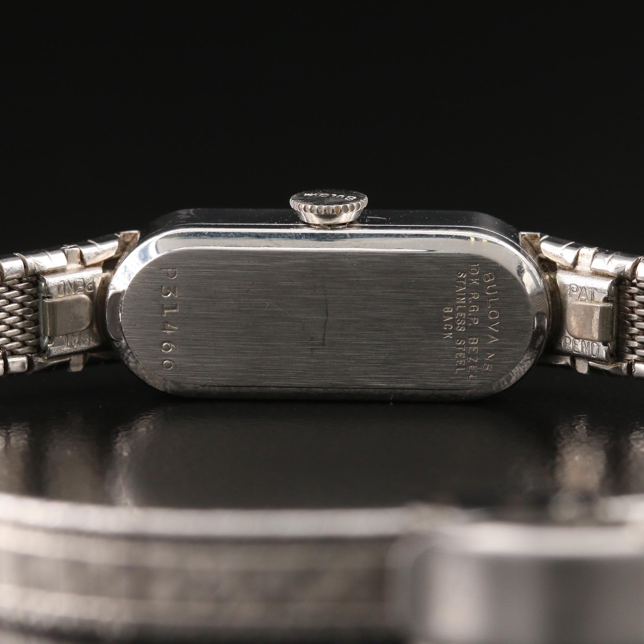 1975 Bulova Dior Boutique Collection 10K Gold Plate and Diamond Watch