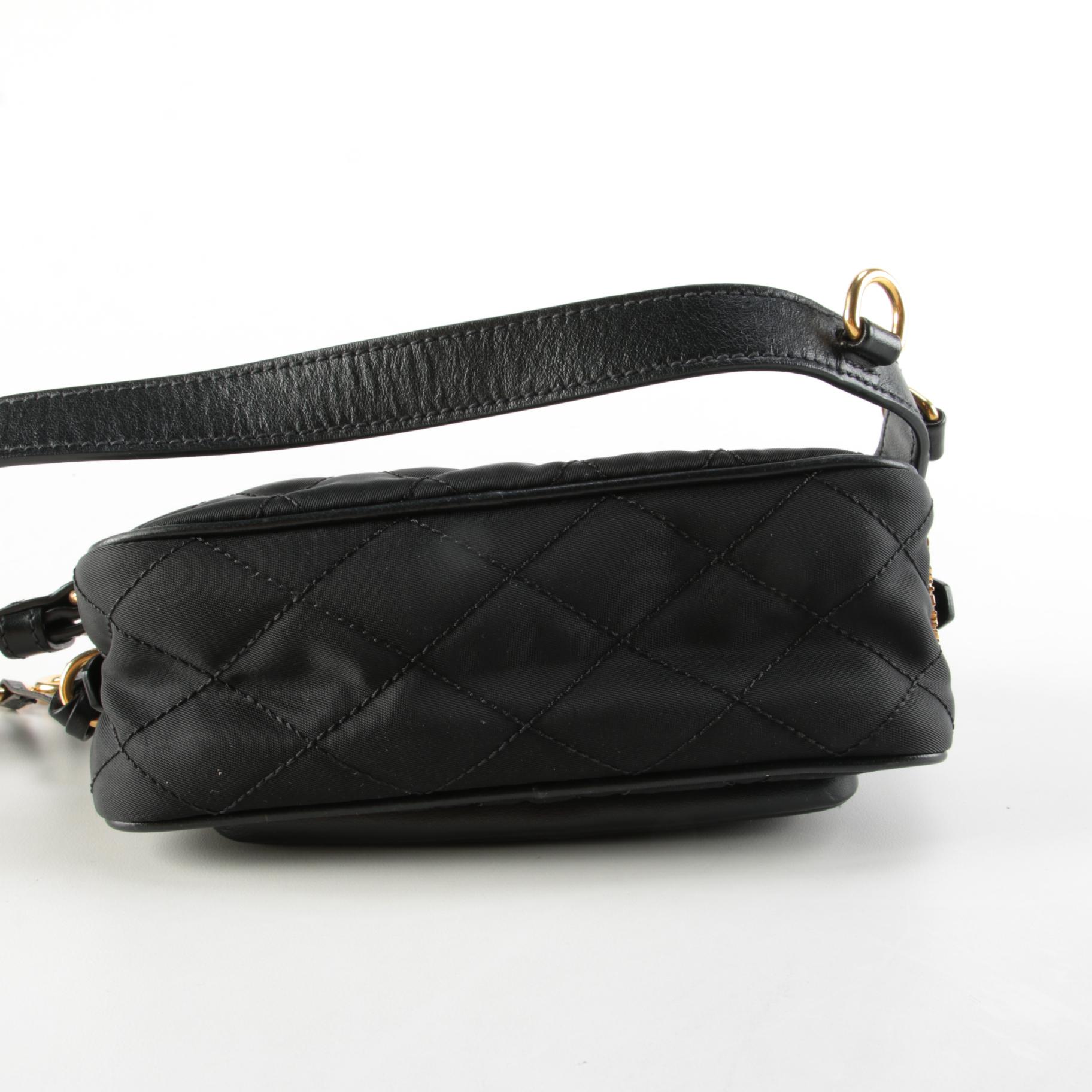 Prada Corsaire Floral Embroidered Quilted Tessuto Convertible Belt Bag