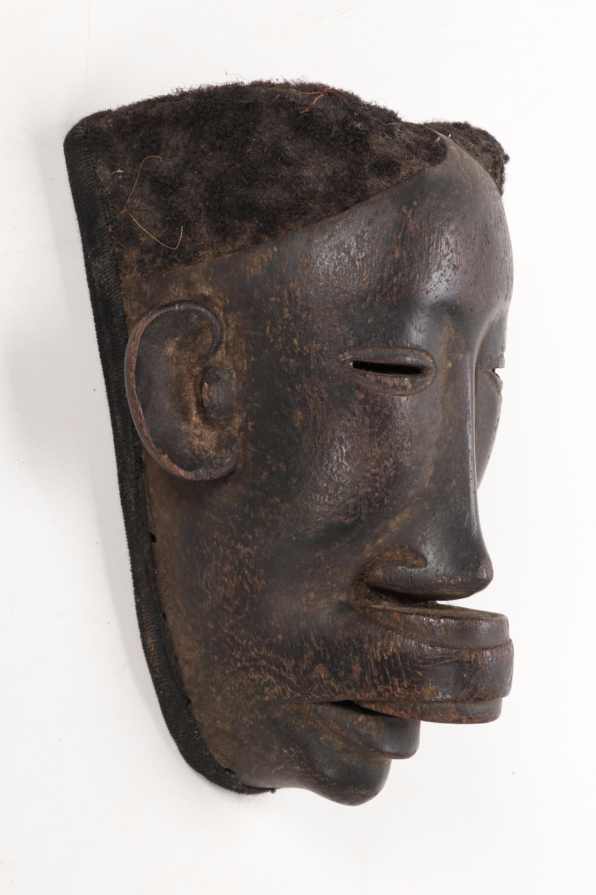 Makonde Style Mask Featuring Depiction of Top Lip Plate, East Africa