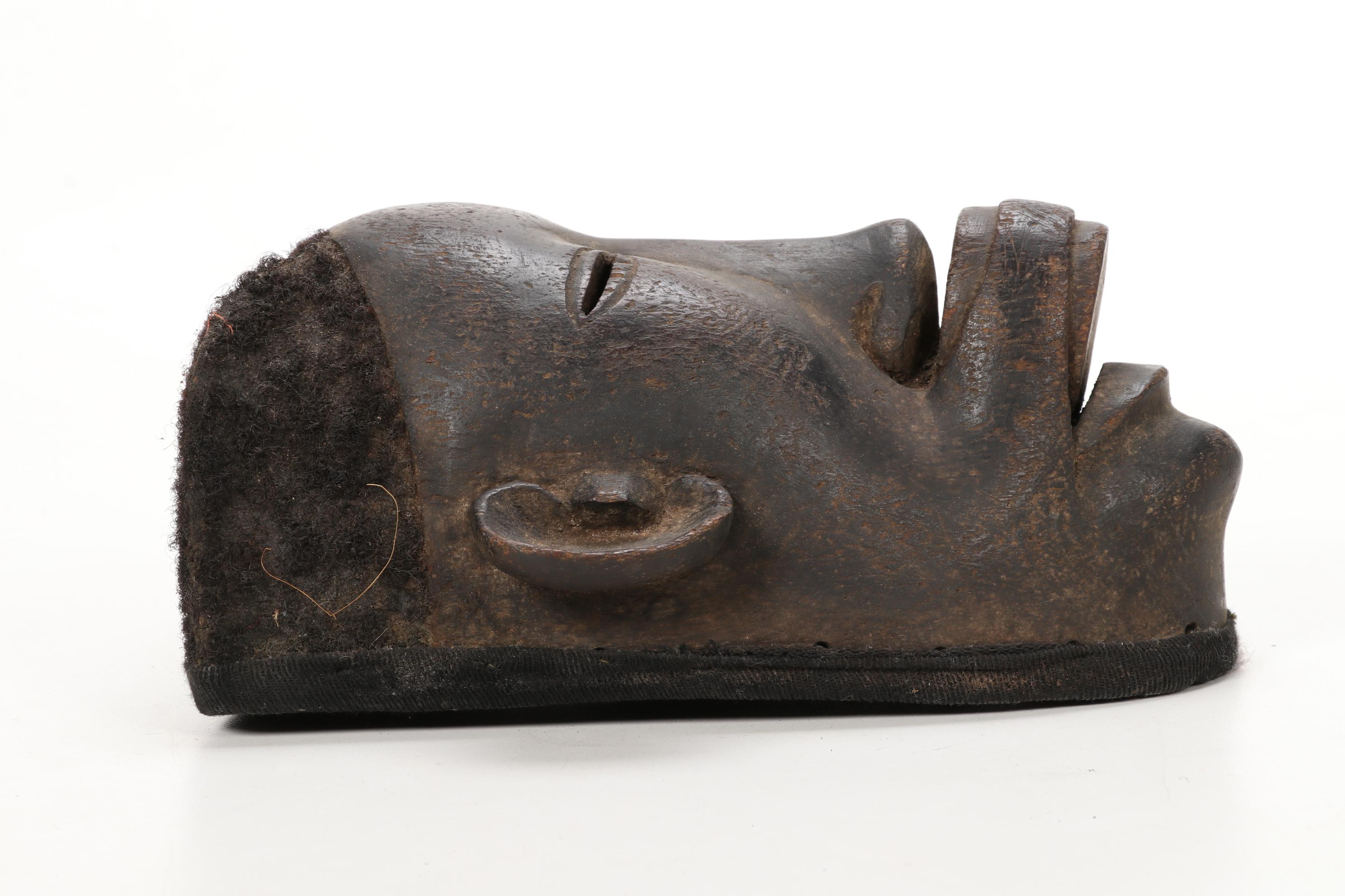 Makonde Style Mask Featuring Depiction of Top Lip Plate, East Africa