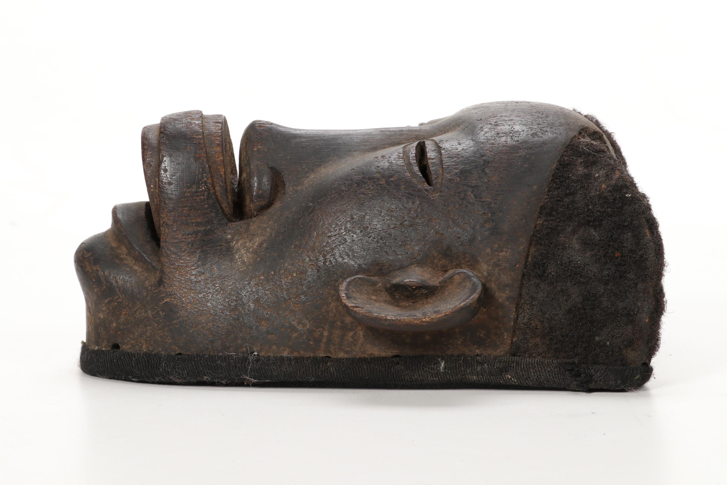 Makonde Style Mask Featuring Depiction of Top Lip Plate, East Africa