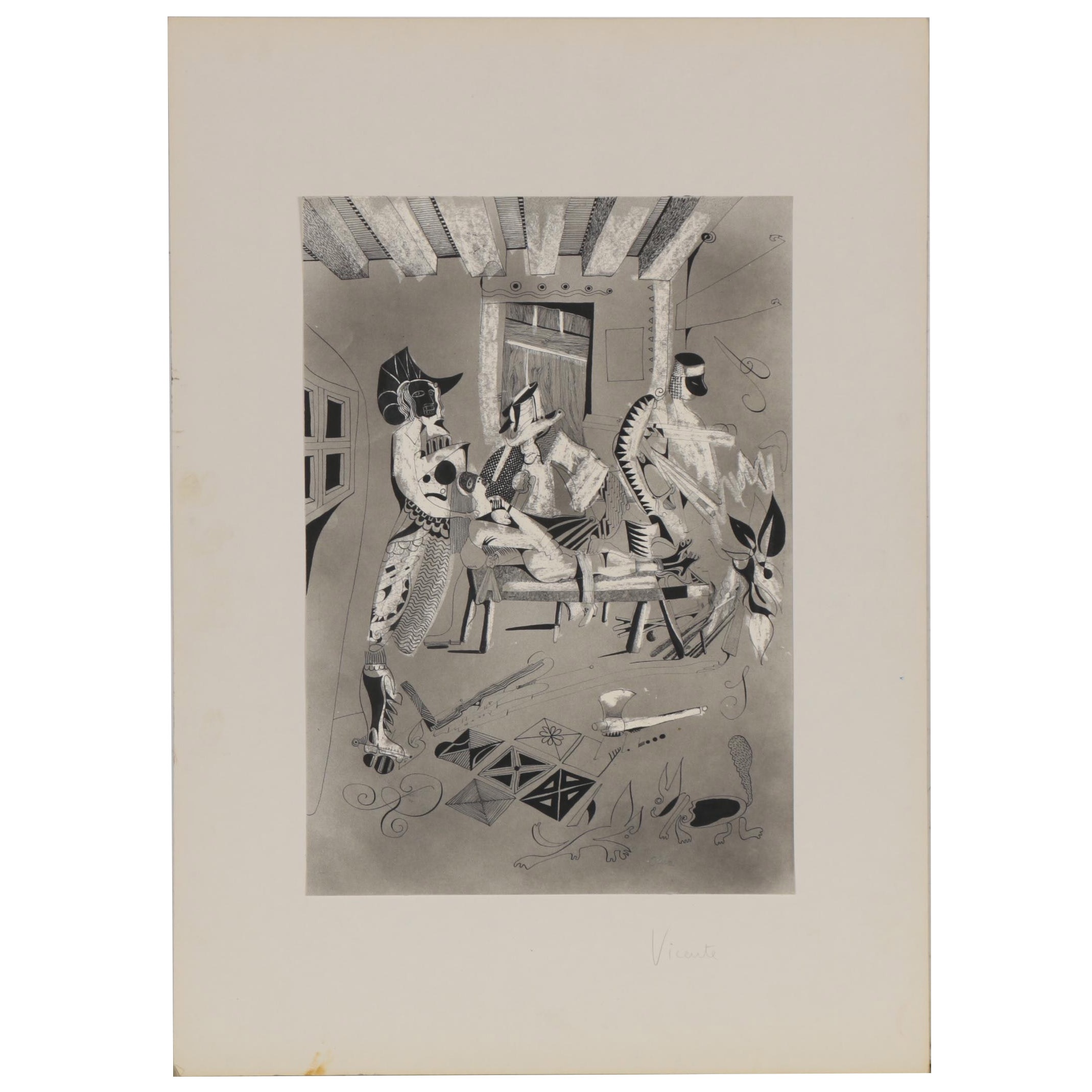 Eduardo Oliva Surrealist Mixed Media Drawing of Surgical Scene