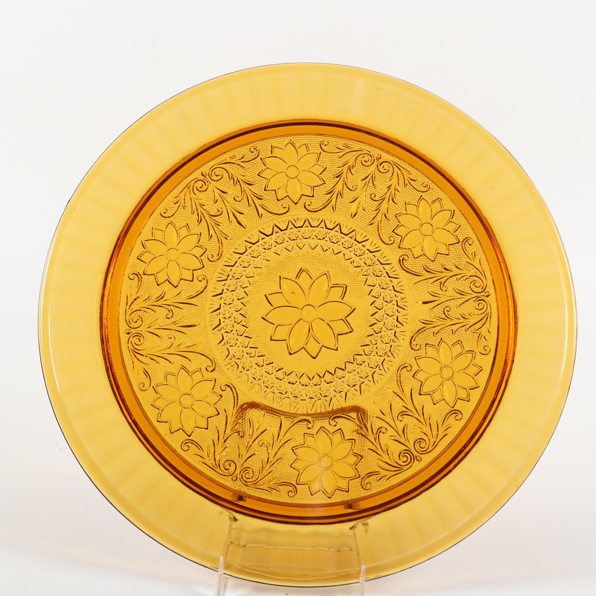 Tiara "Amber Sandwich" Glassware Including Berry Bowl Set, 1971-1989