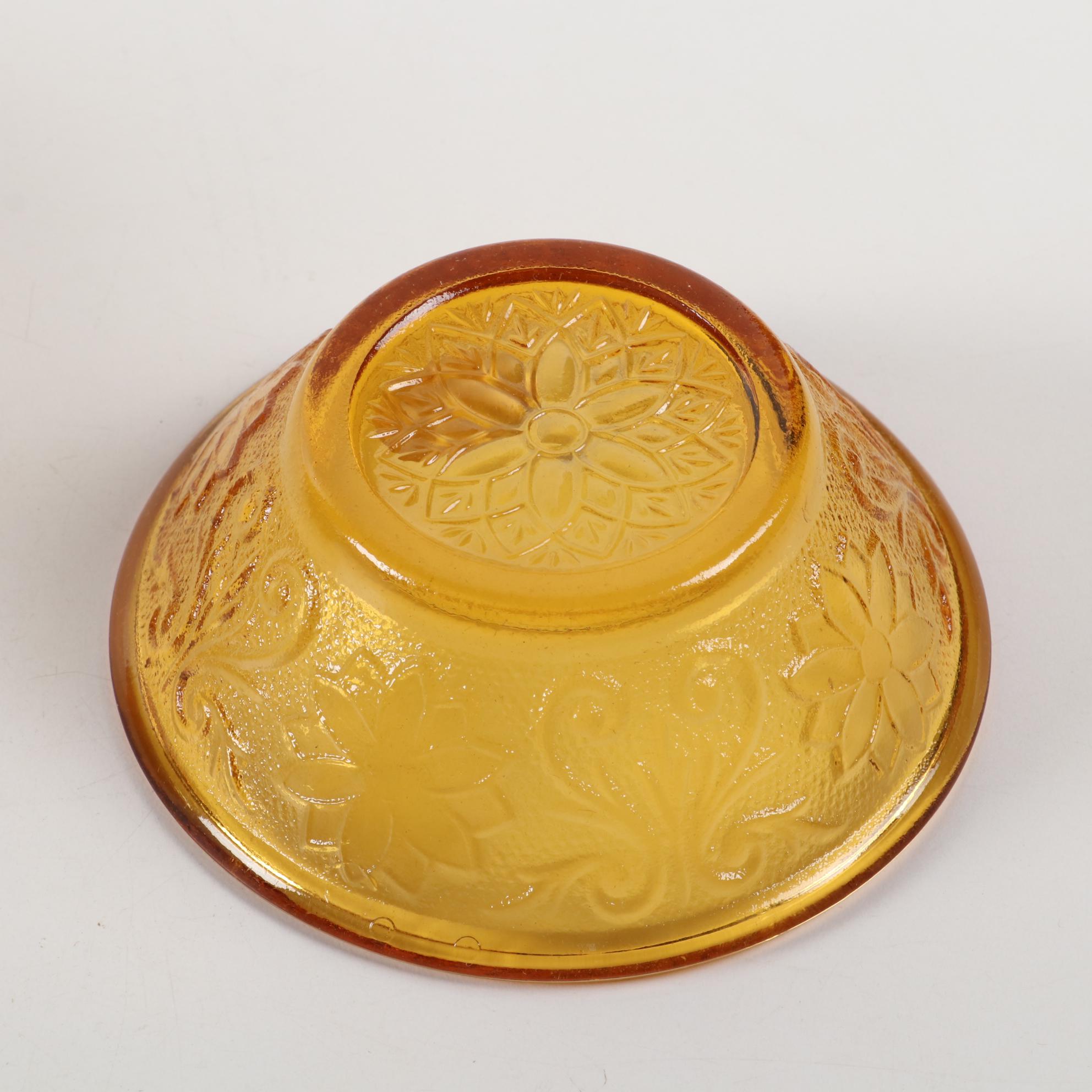 Tiara "Amber Sandwich" Glassware Including Berry Bowl Set, 1971-1989