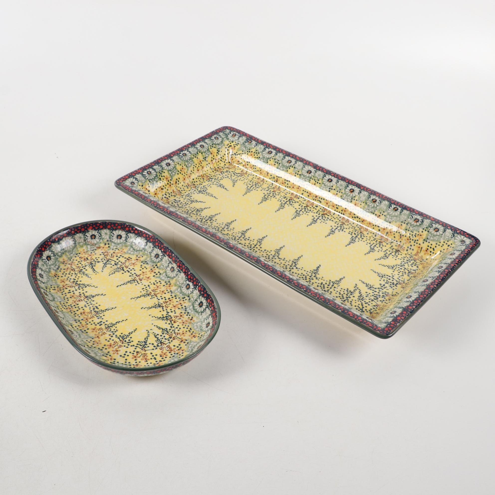 Polish Manufaktura "Sunshine Grotto" Earthenware Serveware and Table Accessories