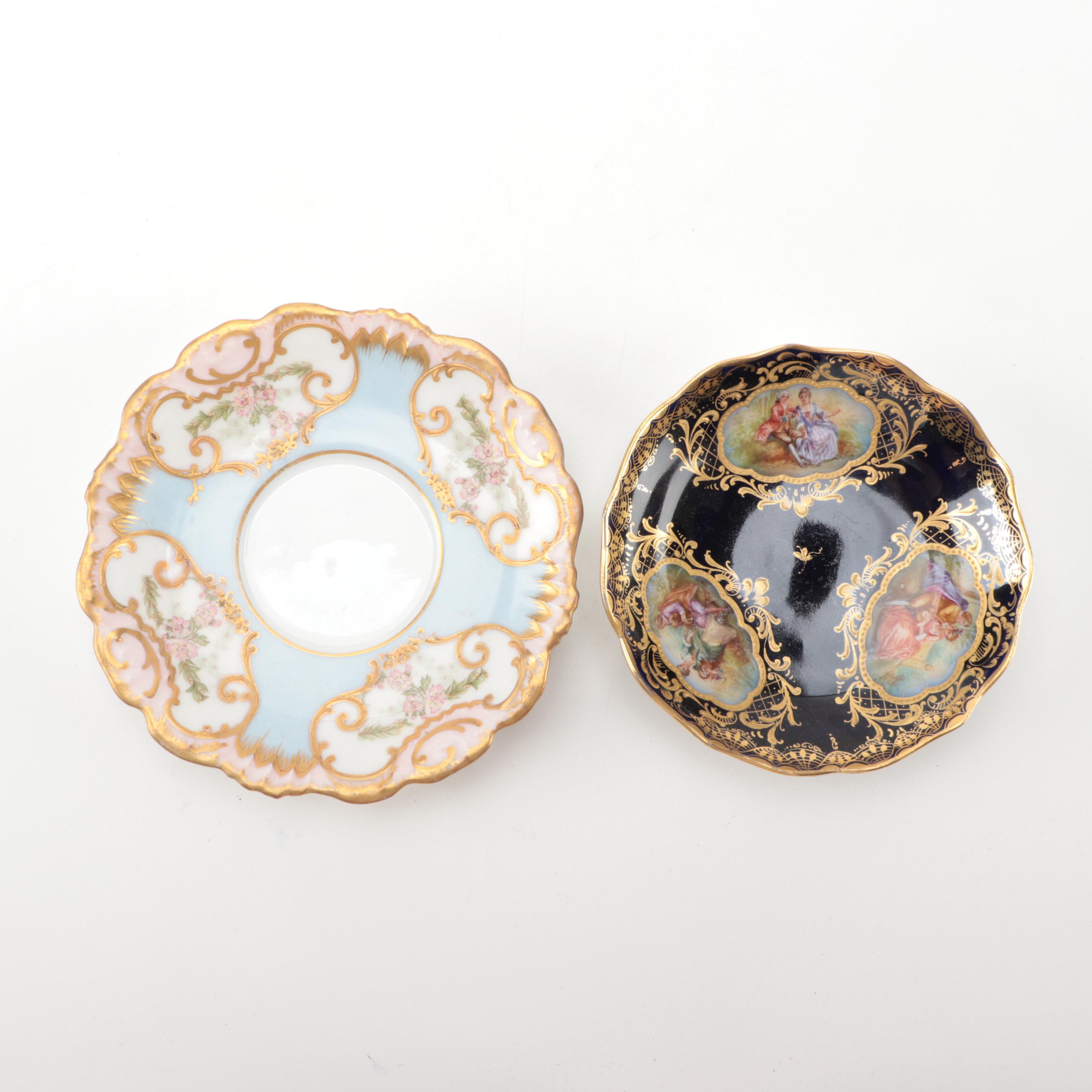 Dresden and Royal Vienna Quatrefoil and Other Demitasse and Teacups, Antique
