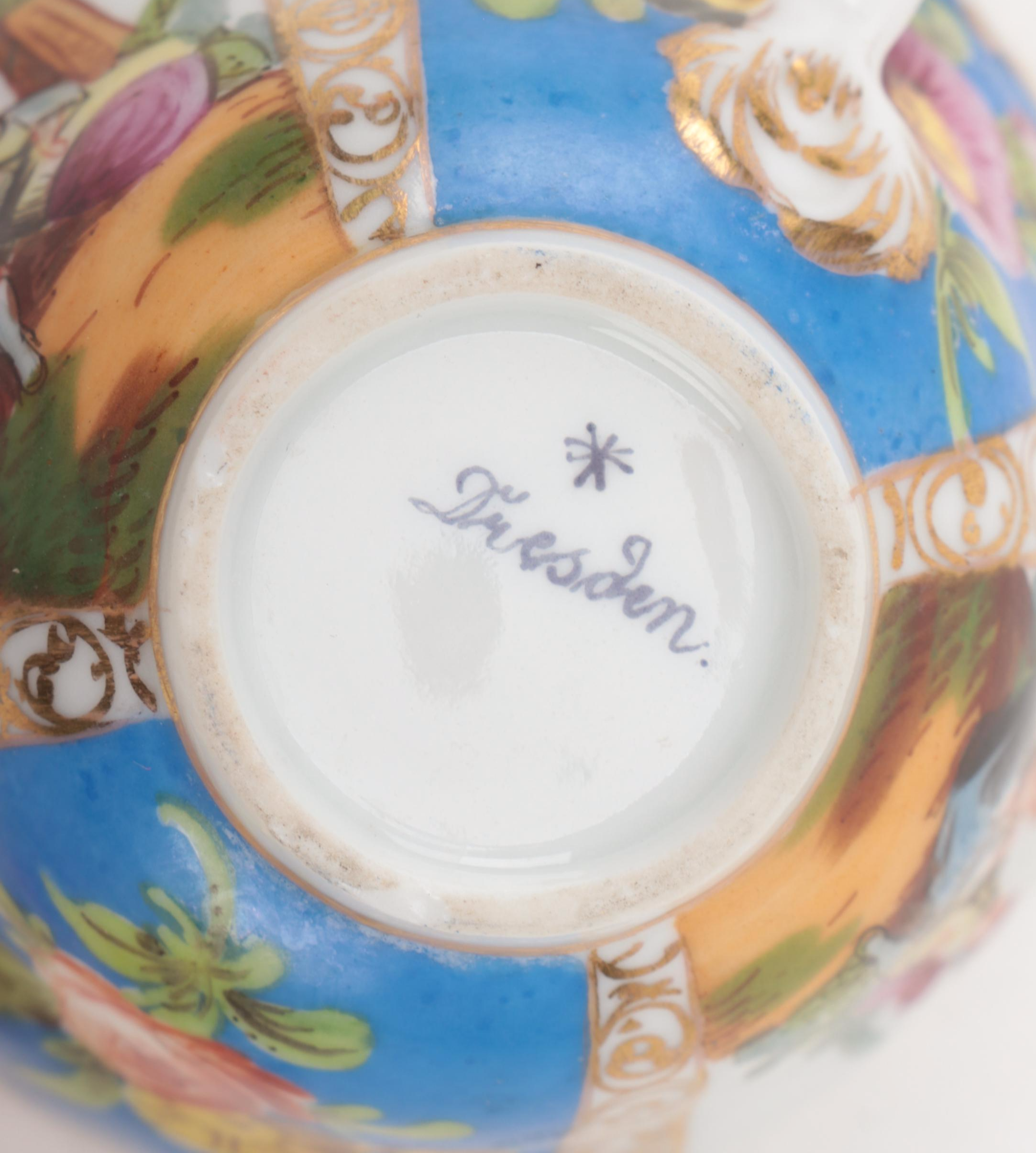 Dresden and Royal Vienna Quatrefoil and Other Demitasse and Teacups, Antique