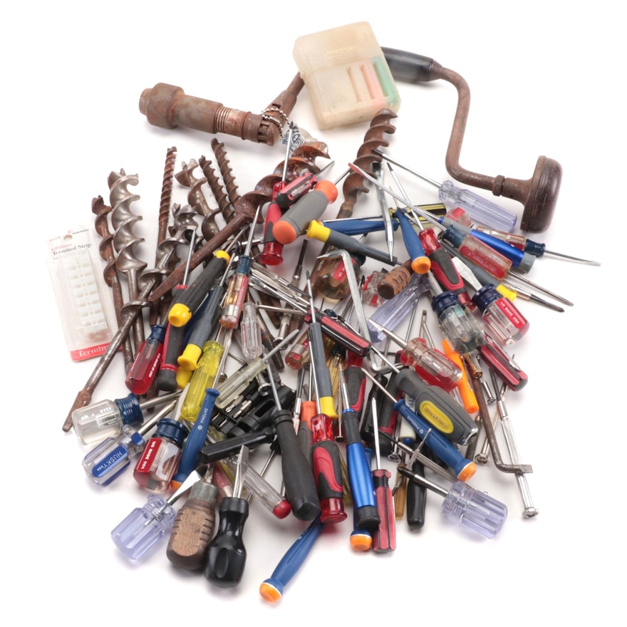 Mini Hobby Screw Drivers, Brace Drill, Drill Bits, and More