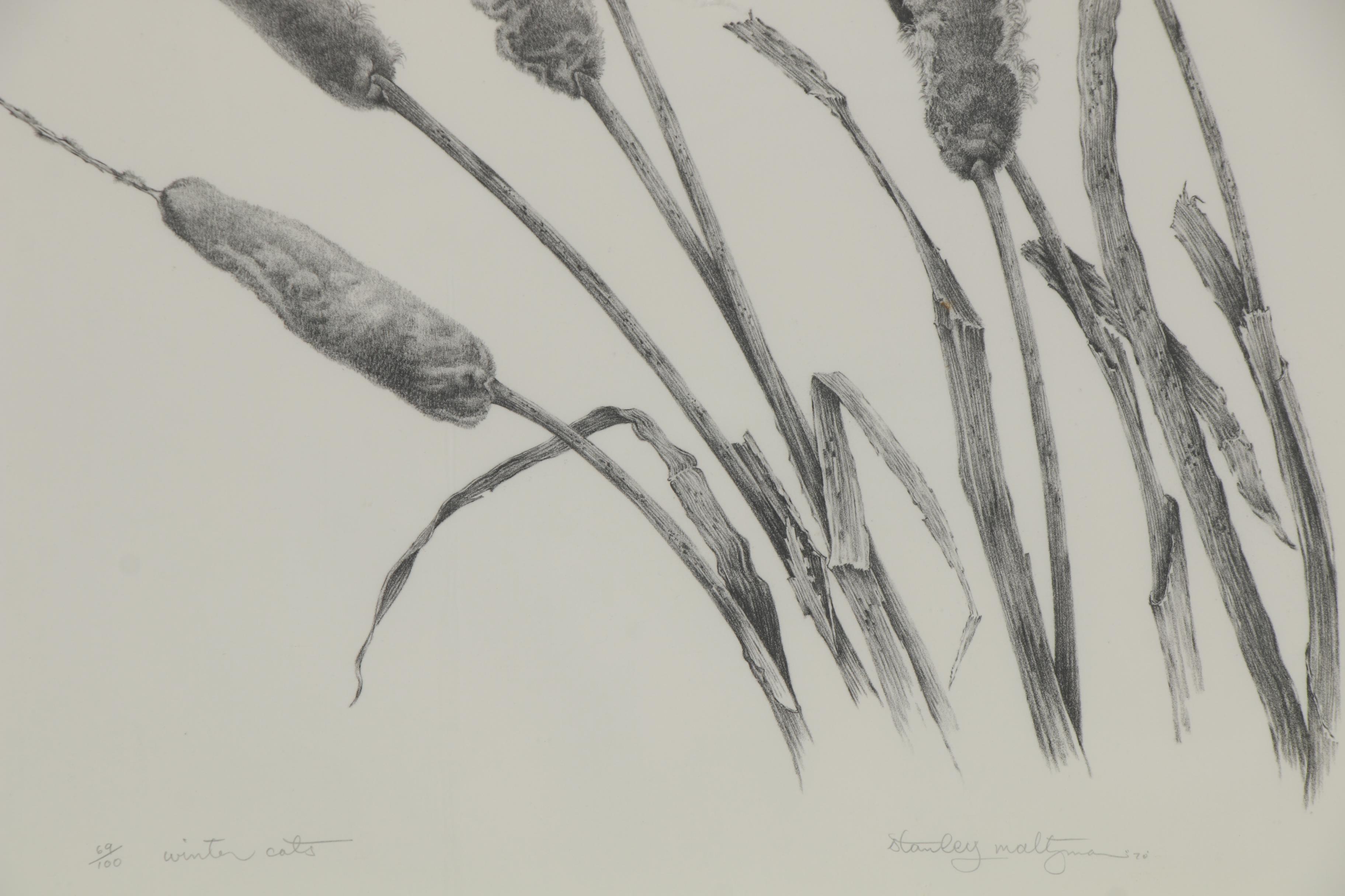 Stanley Maltzman Lithograph "Winter Cats," 1970