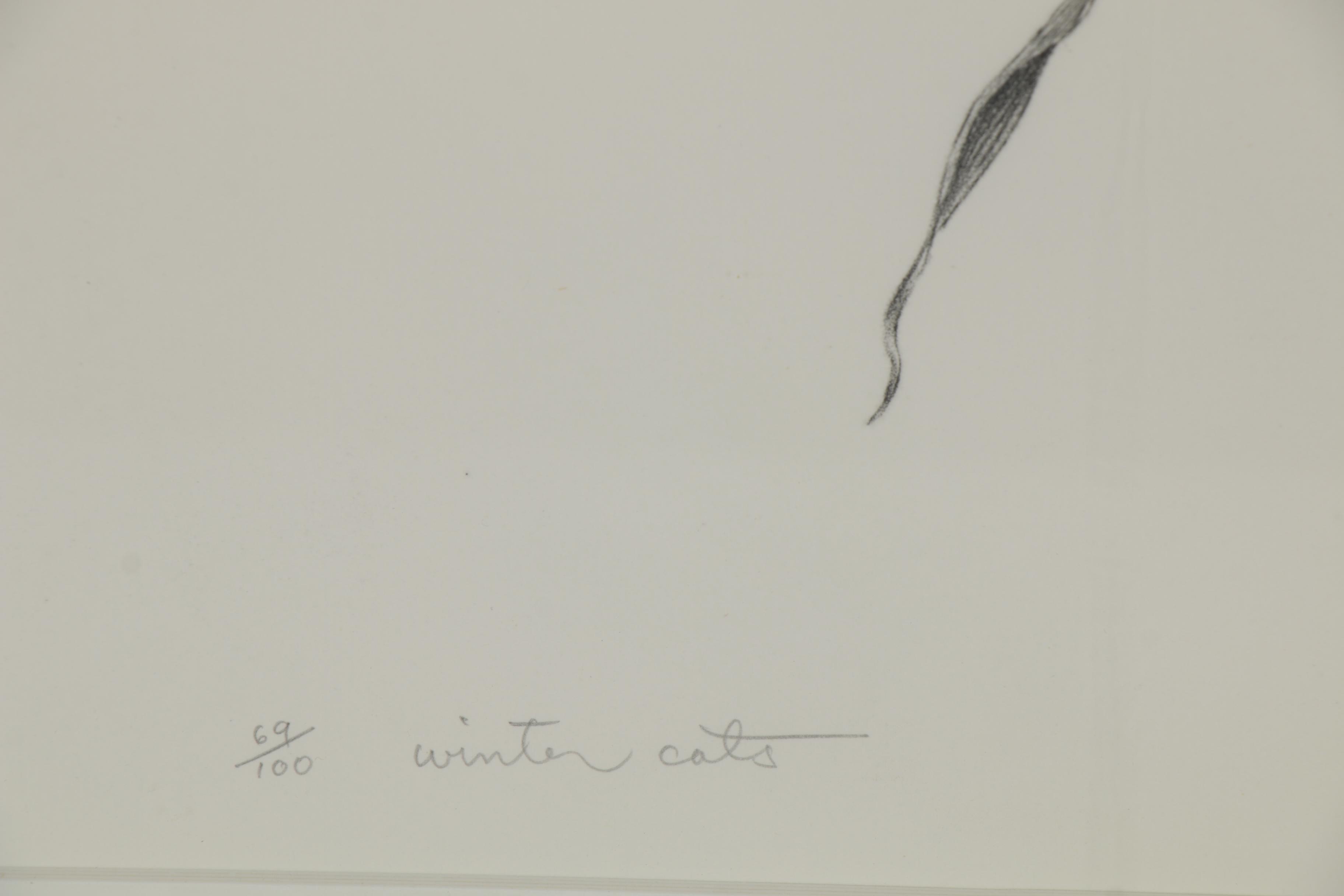 Stanley Maltzman Lithograph "Winter Cats," 1970