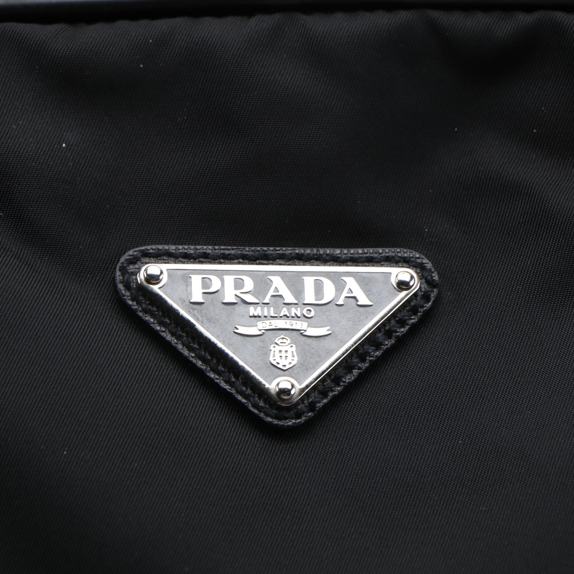Prada Travel Bag in Black Nylon with Saffiano Leather Trim