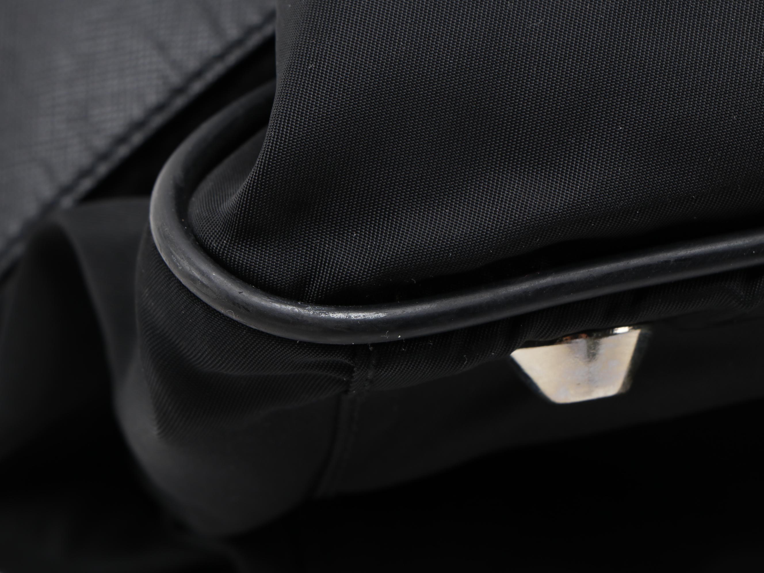 Prada Travel Bag in Black Nylon with Saffiano Leather Trim