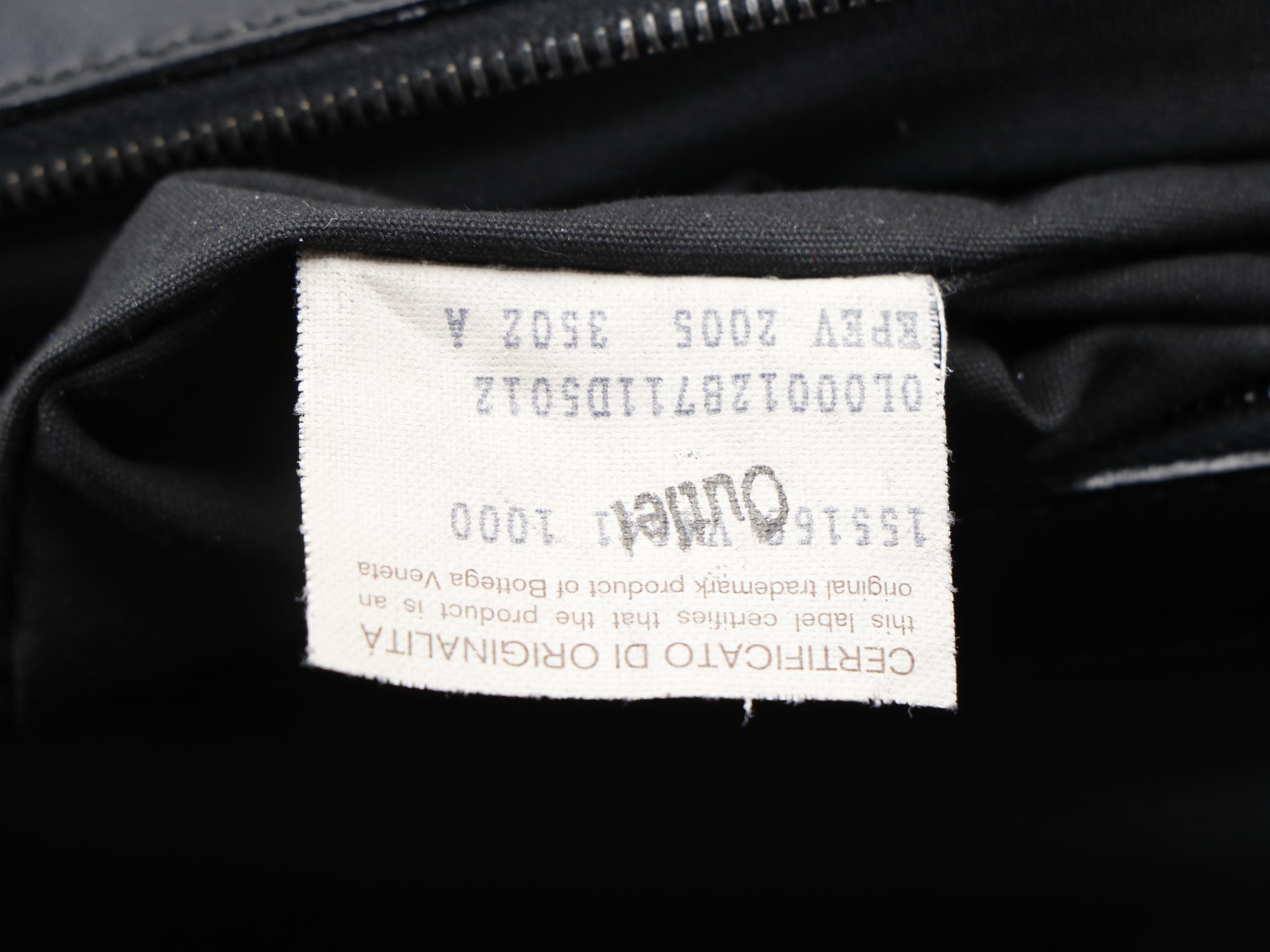 Bottega Veneta Envelope Briefcase in Black Leather with Intrecciato Detail