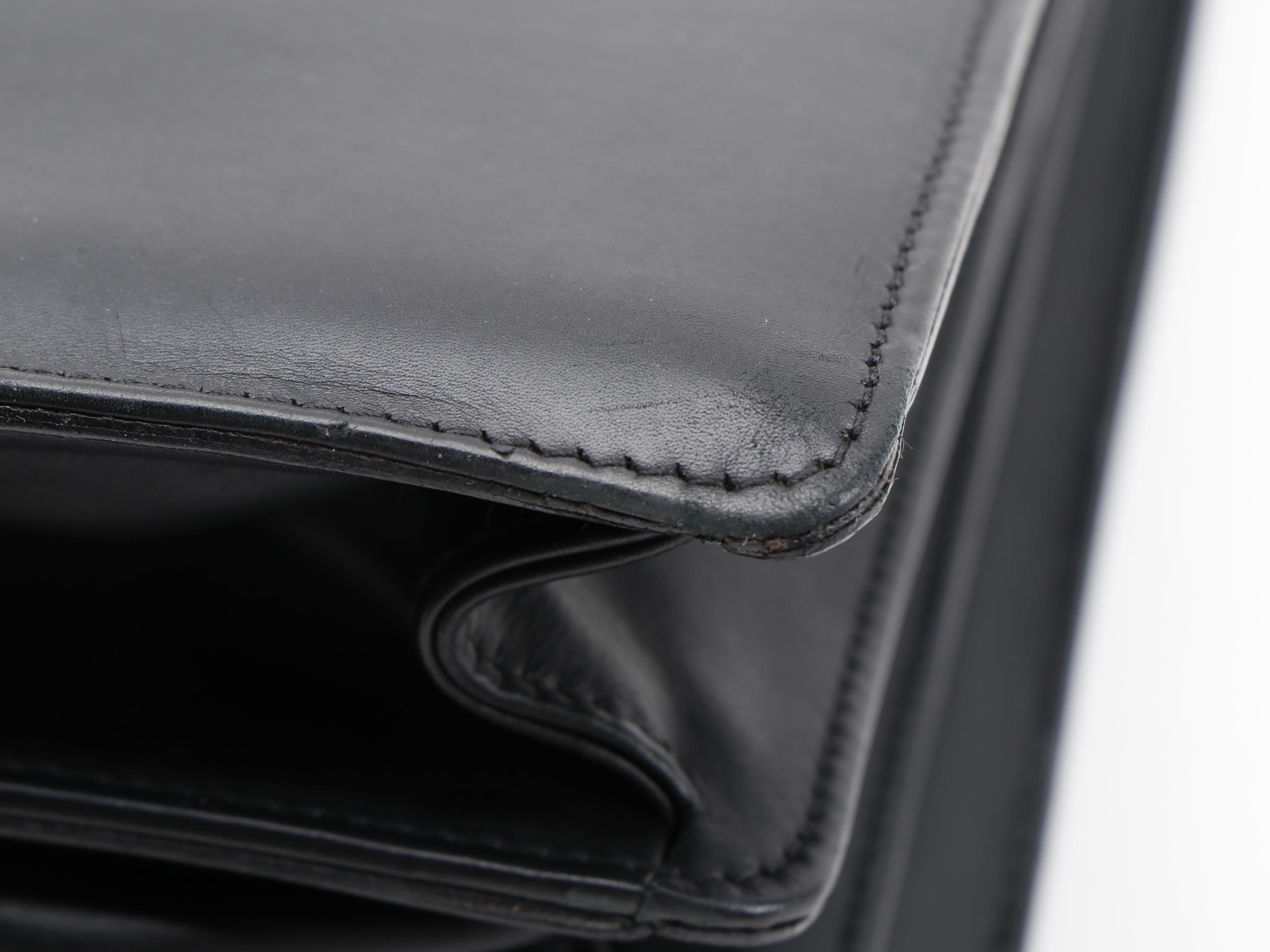 Bottega Veneta Envelope Briefcase in Black Leather with Intrecciato Detail